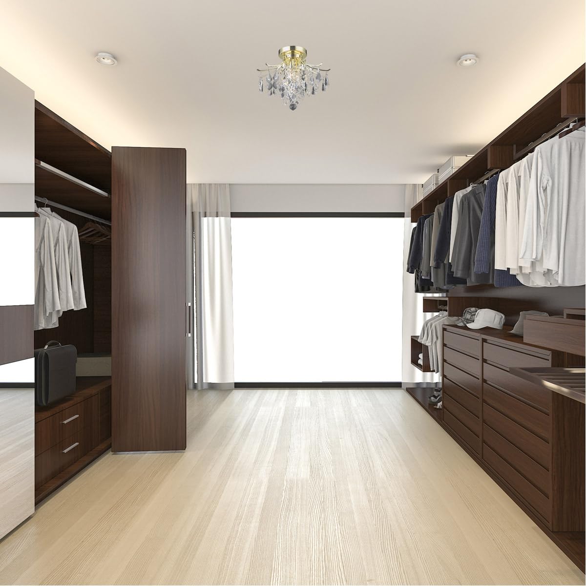 Living District Amelia 3-Light Flush Mount - Metal, Gold Finish, Model LD8100F16G