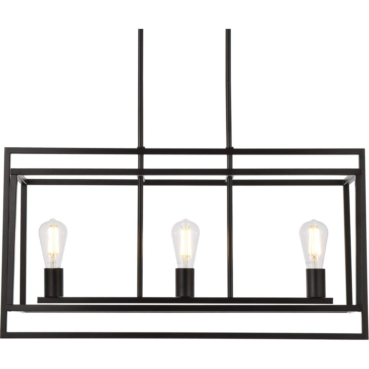 Living District Voir 3-Light Mid-Century Metal Pendant in Black