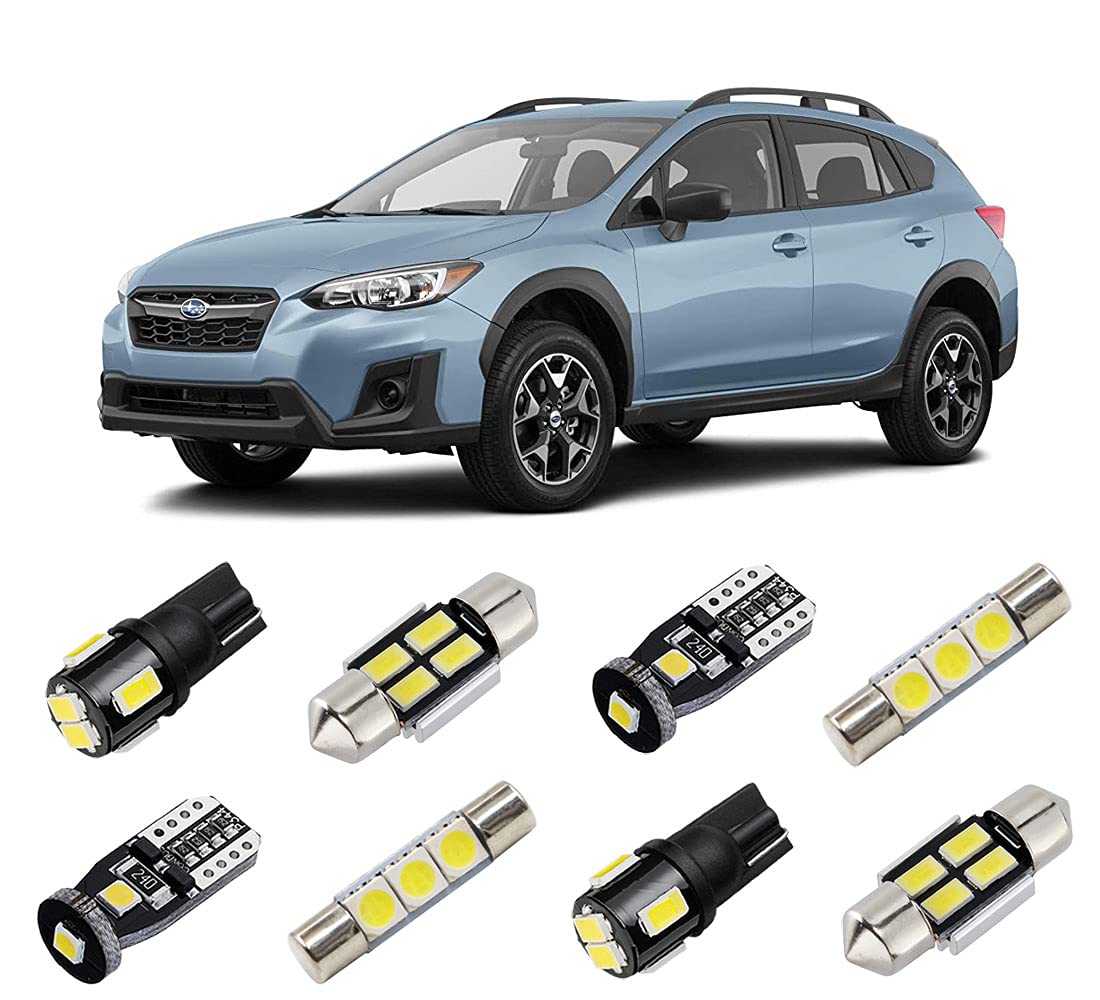 BRISHINE White Interior LED Lights Kit for Subaru XV Crosstrek 2013 2014 2015 2016 2017 2018 2019 2020 2021 2022 Super Bright 6000K LED Interior Light Package + License Plate Lights and Install Tool