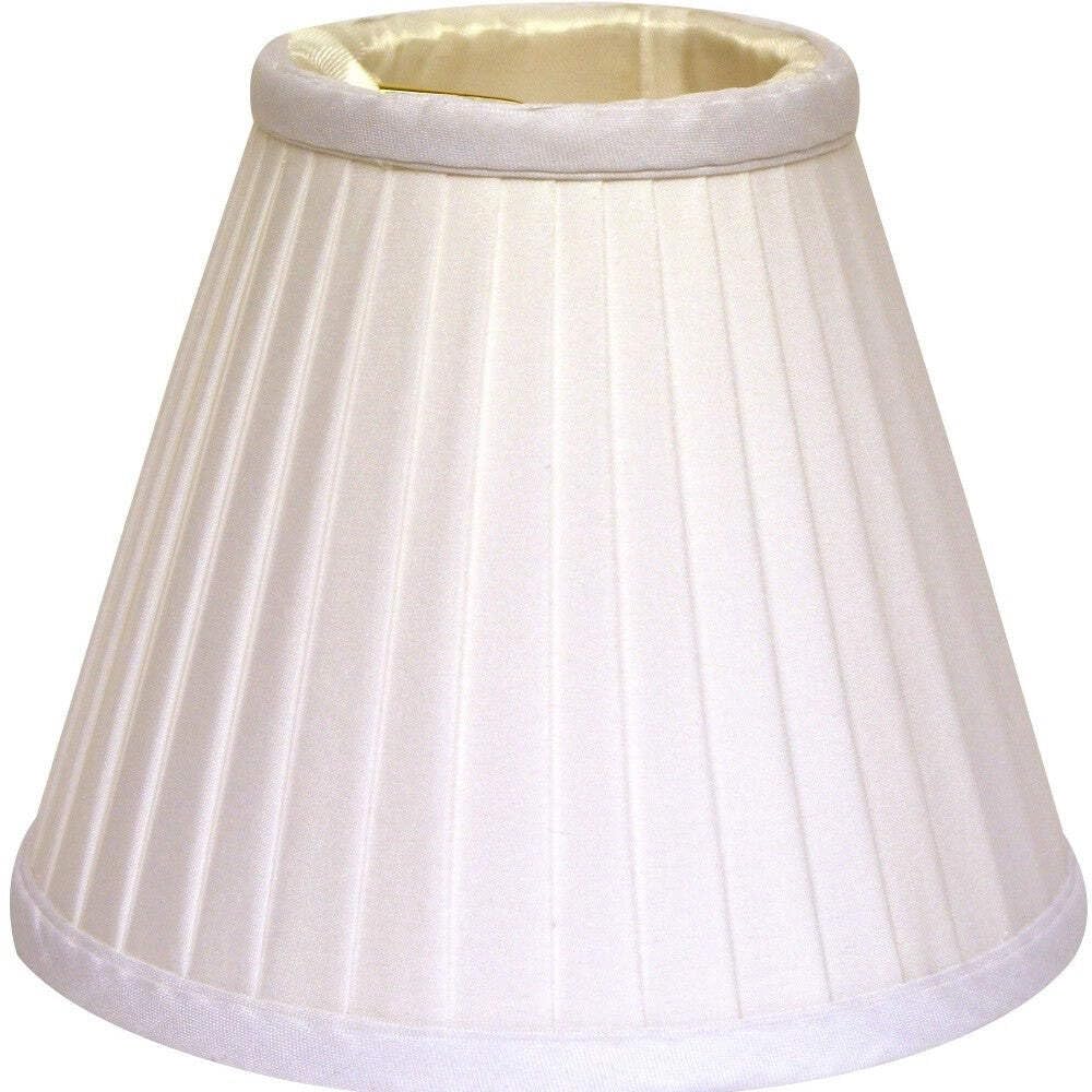 Homeroots 470088 4 In. White Slanted Pleat Chandelier Silk Lampshades - Set Of 6