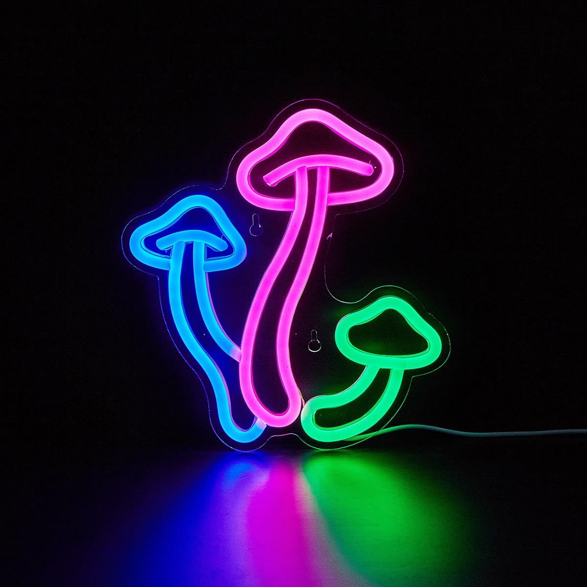 Chi-buy LED Neon Mushroom Sign, USB Powered Night Light, Acrylic 3D Wall Art, Pink Green, Model 10ab9657-54f9-494c-b796-bf45f