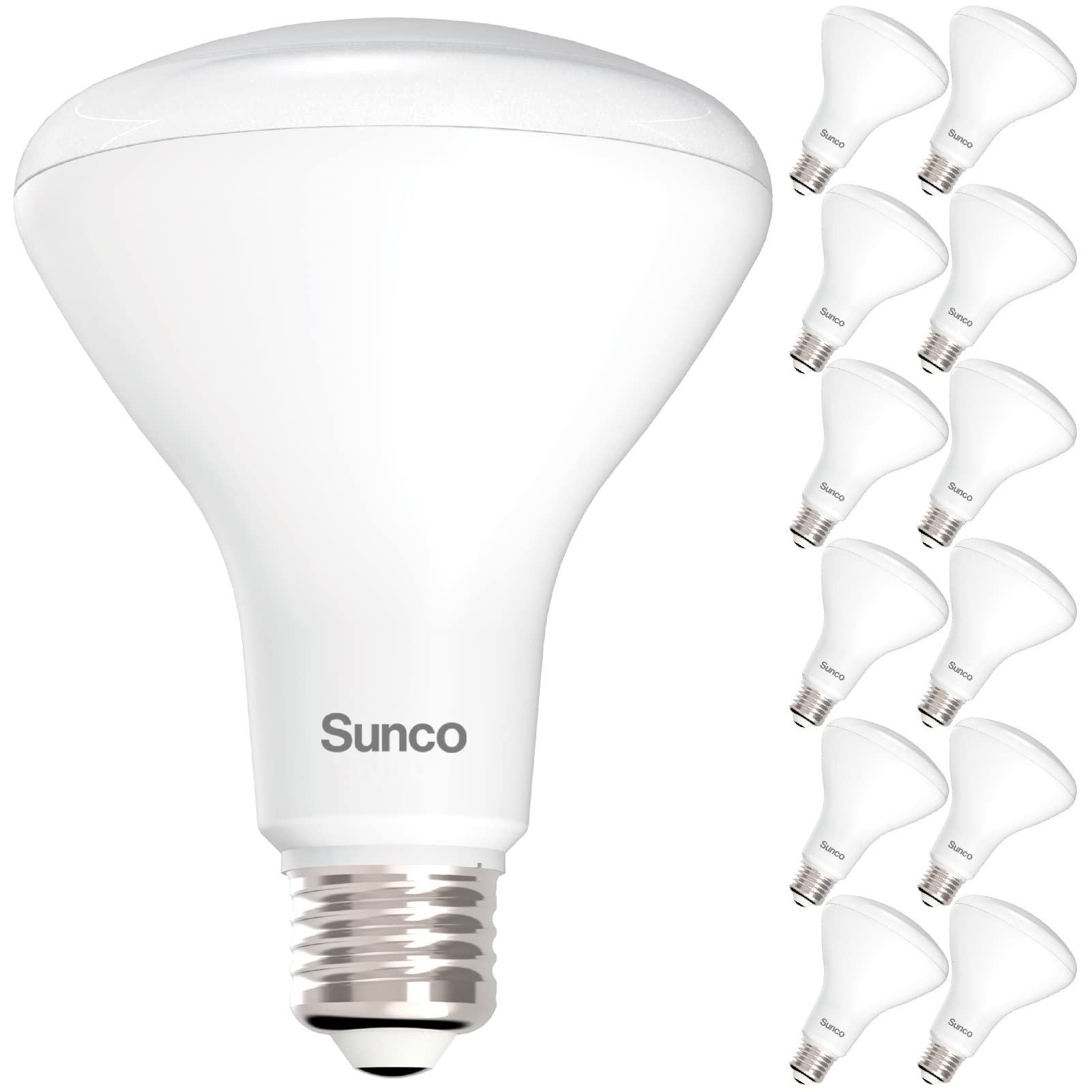 Sunco 12 Pack Br30 Light Bulbs Led, Recessed Can Light Bulbs, Indoor Flood Bulb, 850 Lm, 11W (65W Equivalent), 5000K Daylight, D