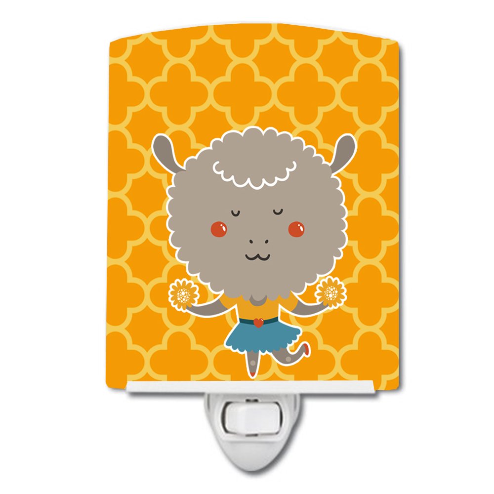 Carolines Treasures BB6730CNL Cheerleader Lamb Sheep Ceramic Night Light Compact, UL-Certified, Ideal for Bedroom, Bathroom, Nu