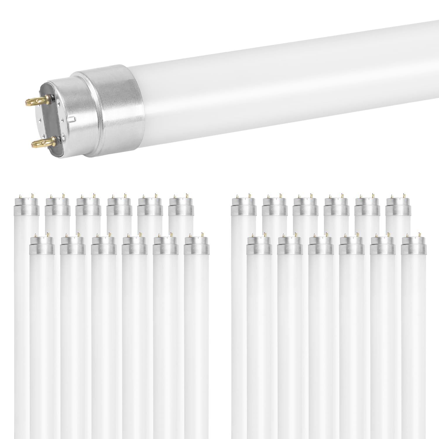 Sylvania 25 Pack 4 Foot T8 LED Tube Lights, 12W, Dimmable, Bi-Pin Base, 2000 LMS, 3500K, Neutral White, Plug and Play, Type A, F