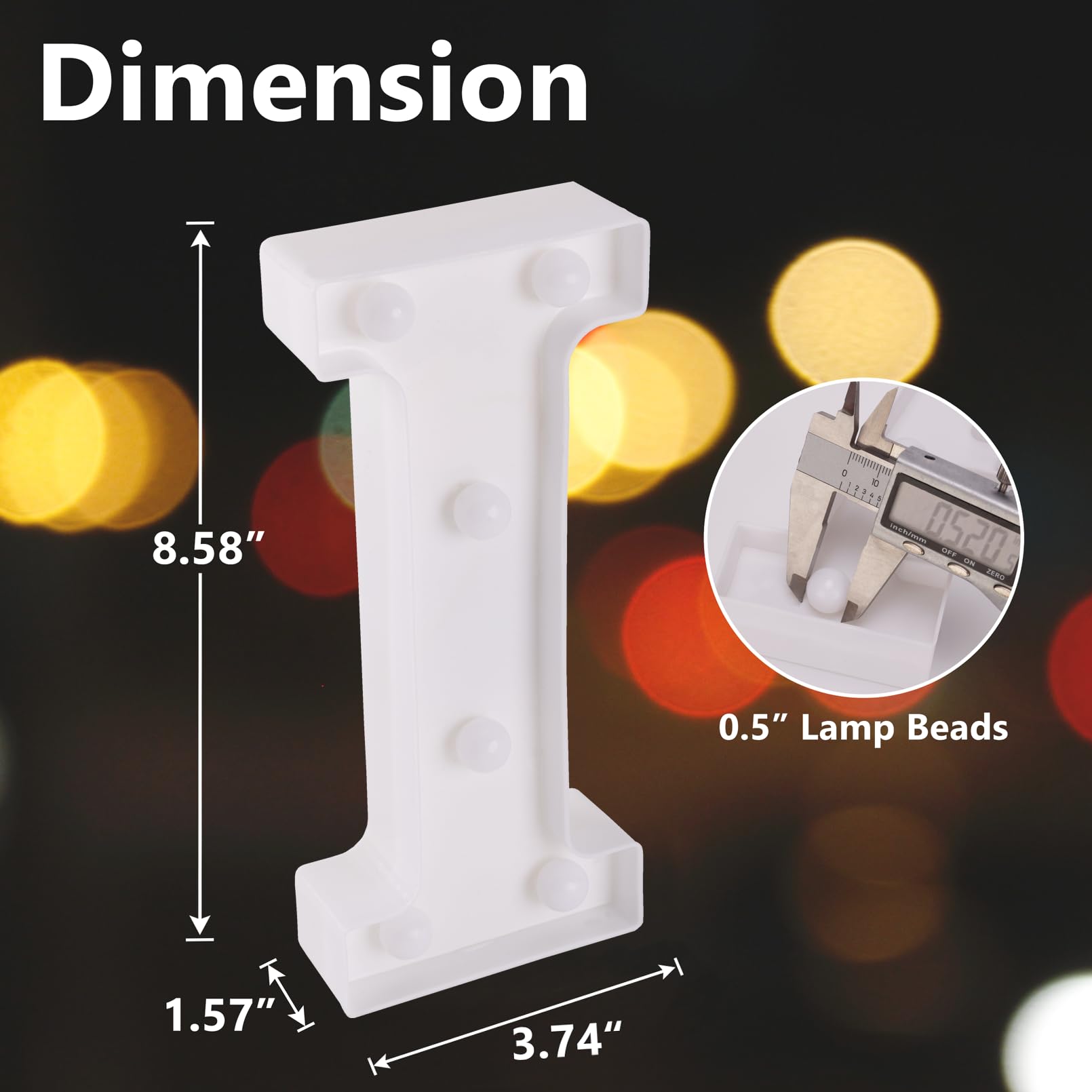 Tronsboo Led Marquee Sign Light Up Letters, Alphabet Light Up Letters Sign, Battery Powered Led Letter Lights For Night Light, Wedding, Birthday, Party, Christmas Or Home Decor (Letter I)