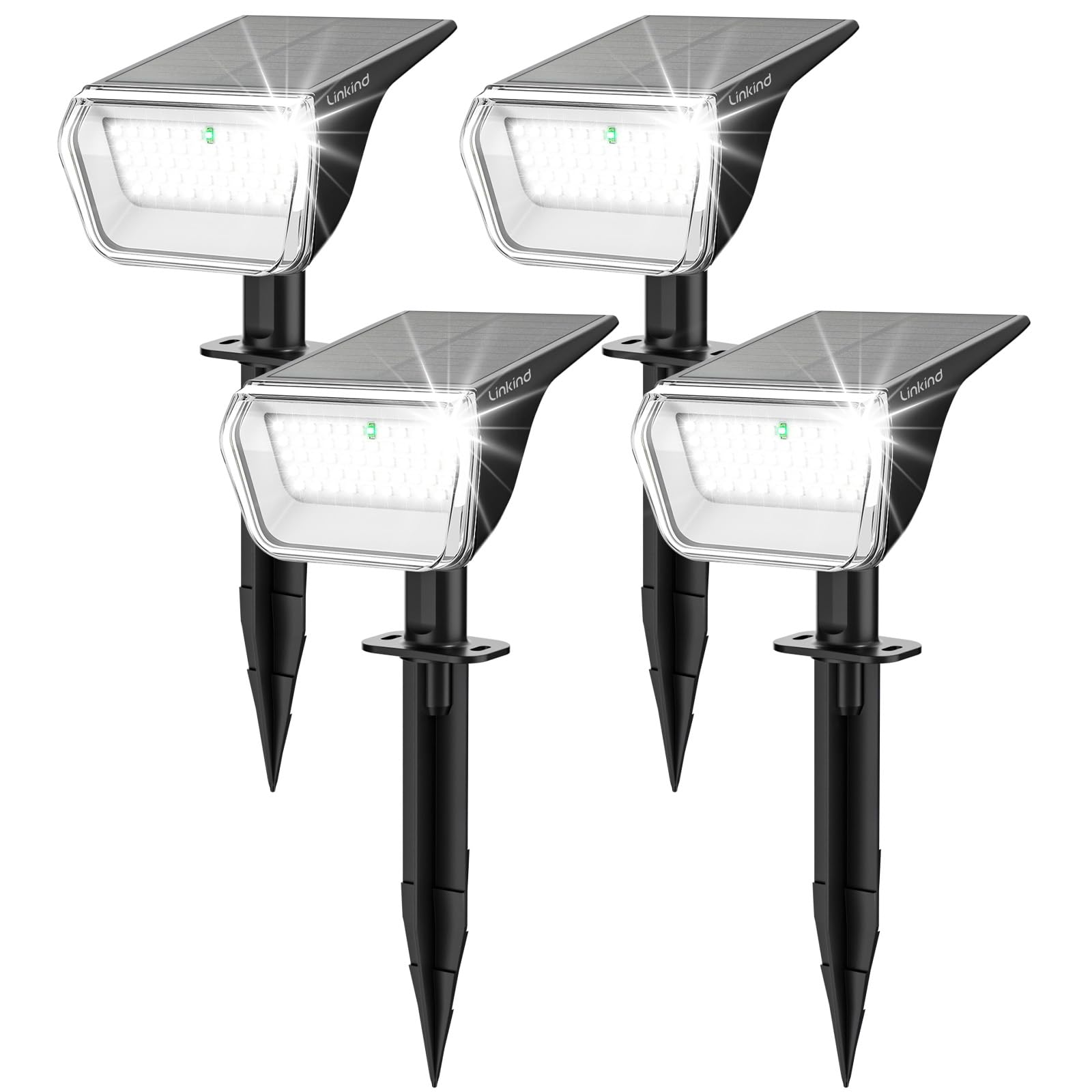 Linkind Solar Spot Lights Outdoor, 60 LEDs Solar Landscape Lights with 30% Conversion Rate and Waterproof IP67, Ideal for Outsid