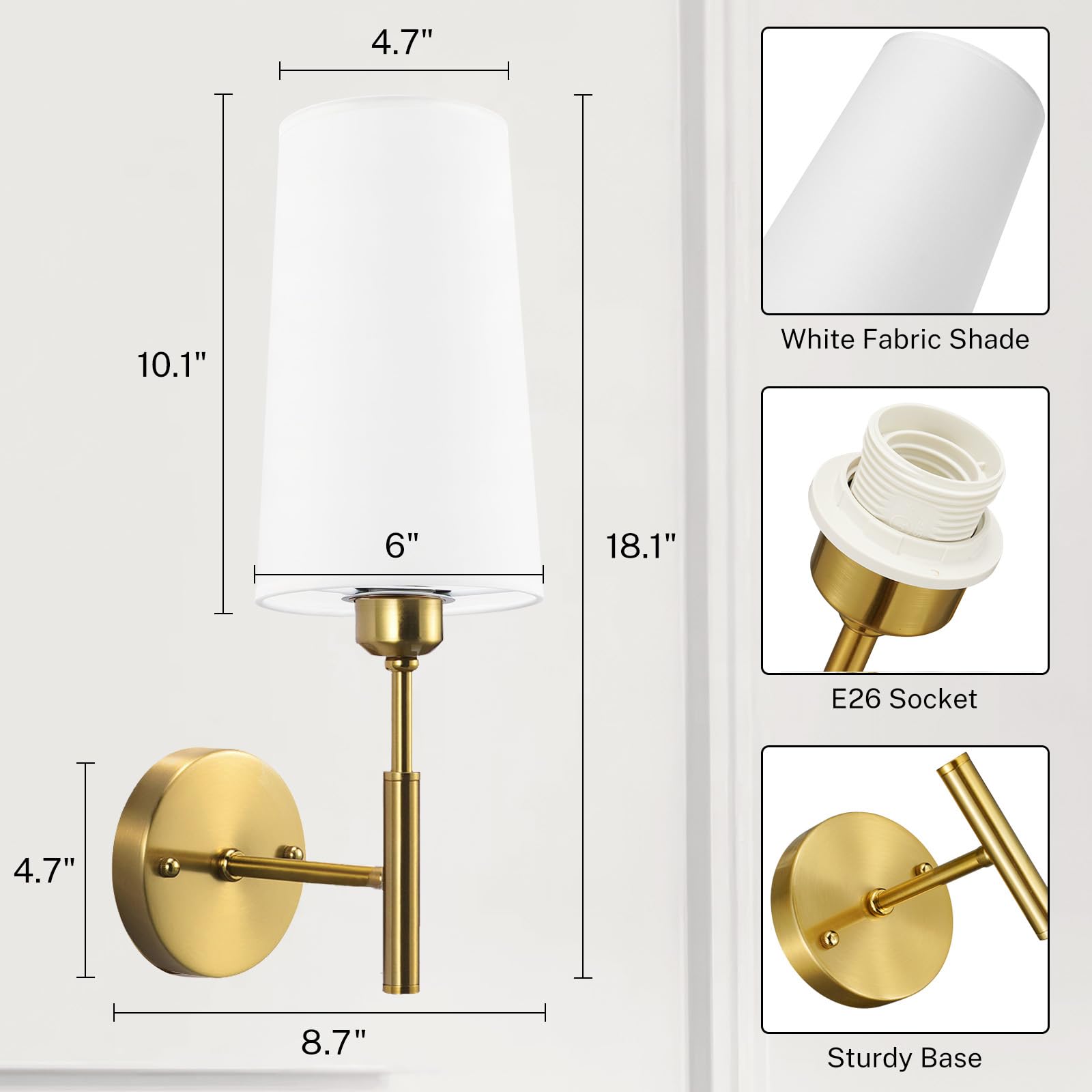Glitnous Battery Operated Wall Sconce, Rechargeable Wall Sconce with Remote, Dimmable Wireless Wall Sconces Set of Two, Battery