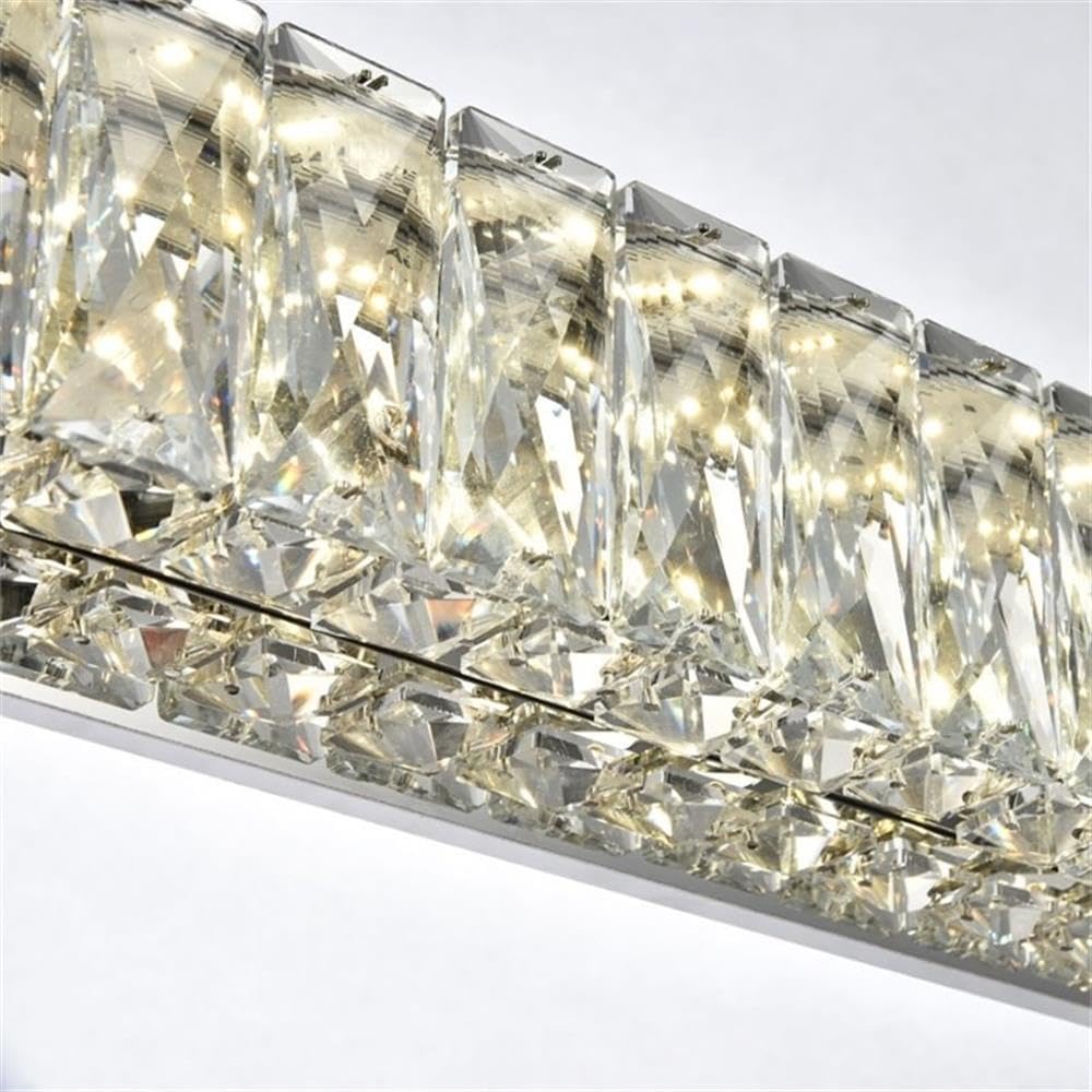 Elegant Decor Indoor Modern Monroe Integrated LED chip Light Chrome Wall Sconce Clear Royal Cut Crystal - 35.4x4.5