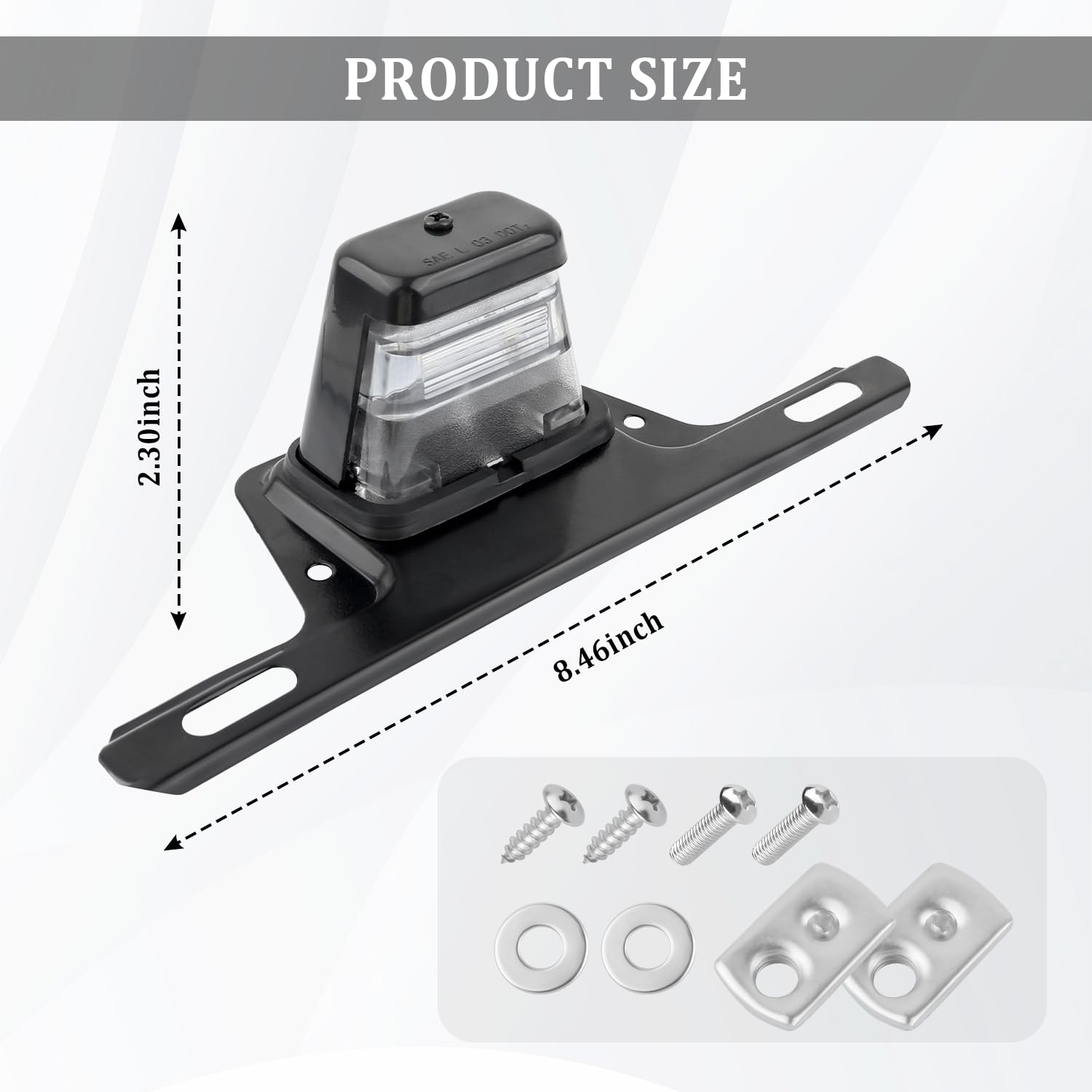IHOTDER License Plate Light Kit with Trailer License Plate Holder,Waterproof LED Licensee Plate Light Assembly for Light Illumin