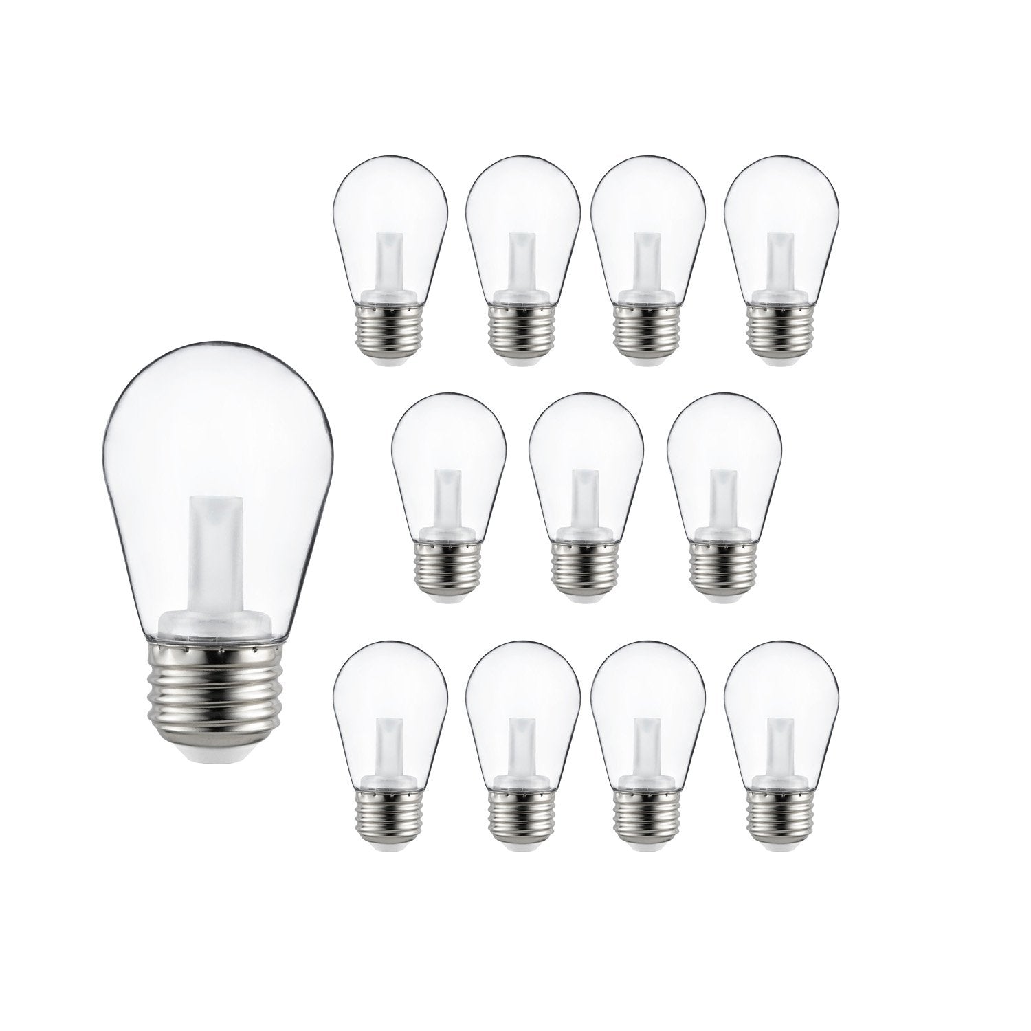 Sunlite 41030-SU LED S14 String Light Bulb, 1 Watt (10W Equivalent), 50 Lumens, Medium Base (E26), Non-Dimmable, ETL Listed, 270