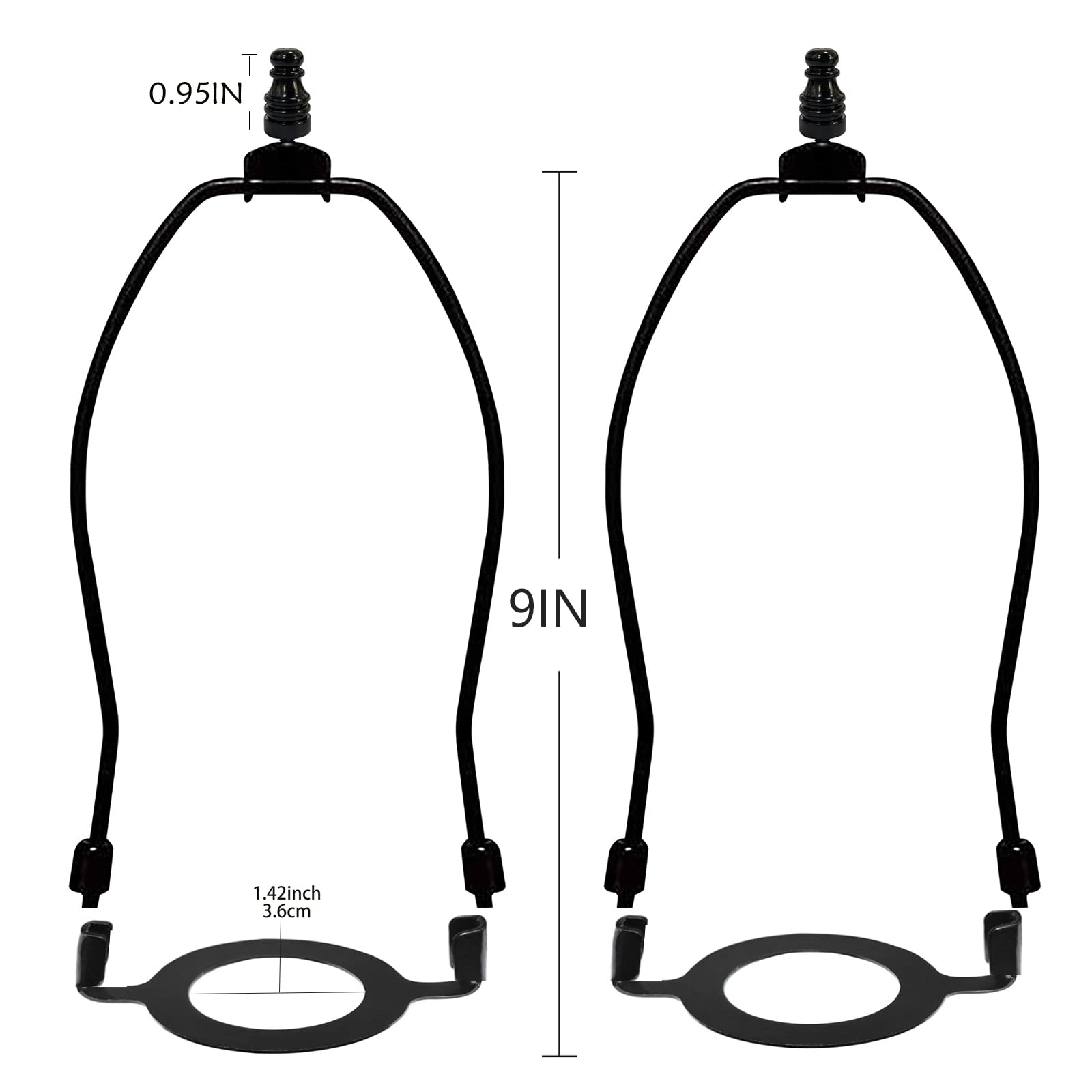 Gigivosha Lamp Shade Harps Holder Adjustable Kit - 8 9 10 Inch With E26 Uno Light Base Set Lampshades Parts For Table And Floor