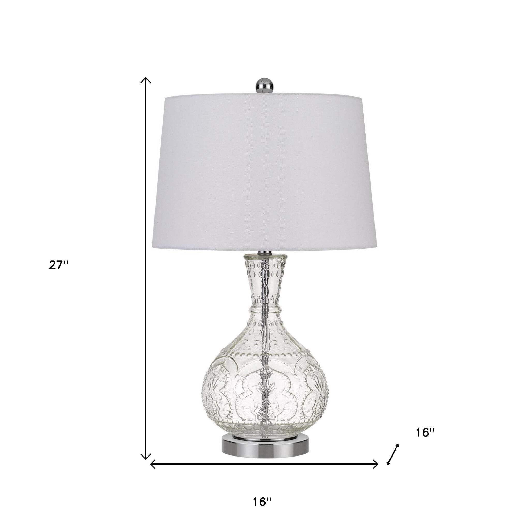 Homeroots Metal Table Lamp, 27 In. With White Rectangular Shade, Model 524703