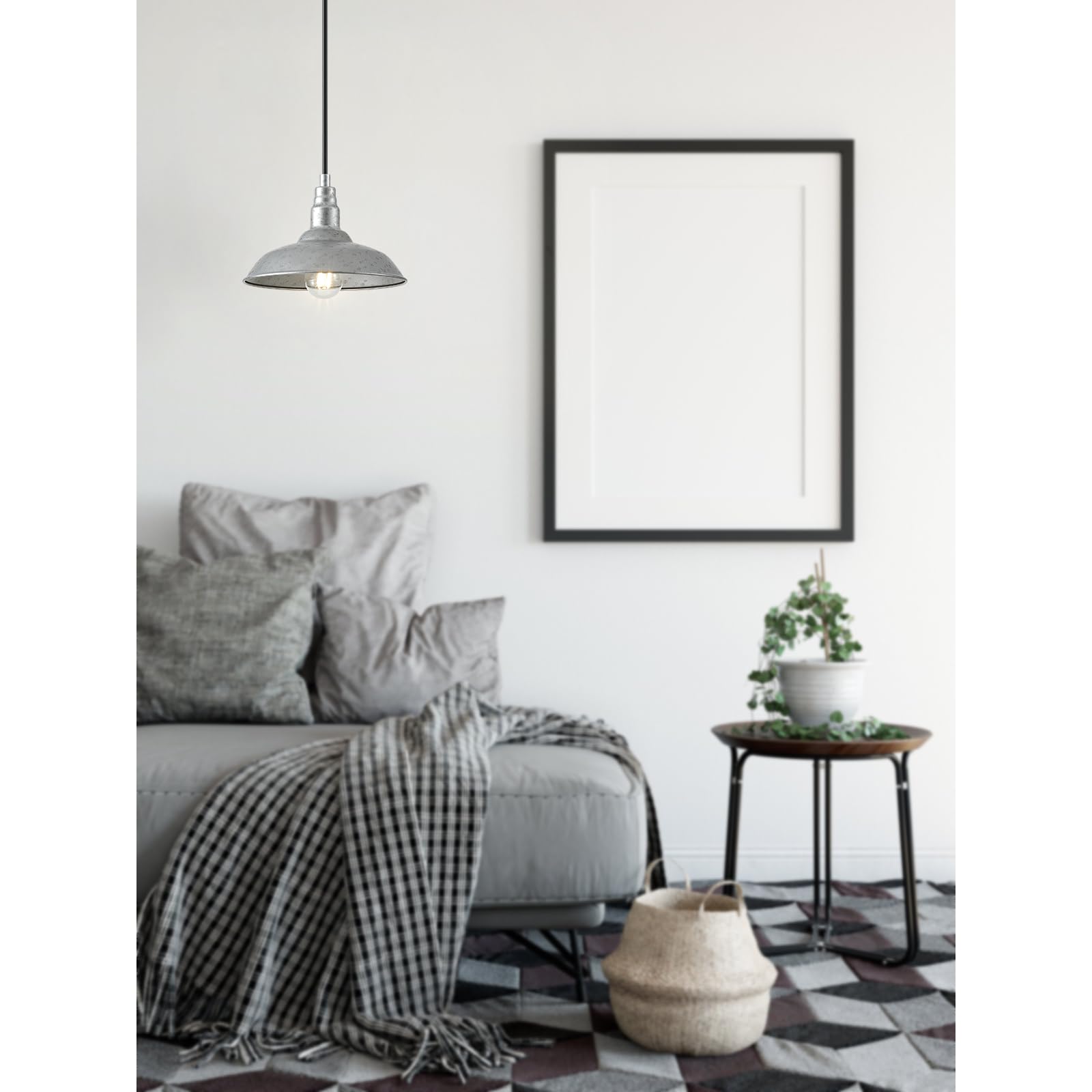 Goalplus 10 Inch Farmhouse Style Pendant Light Galvanized Steel Barn Dome Hanging Lights Indoor Kitchen Light Fixture With Ceili