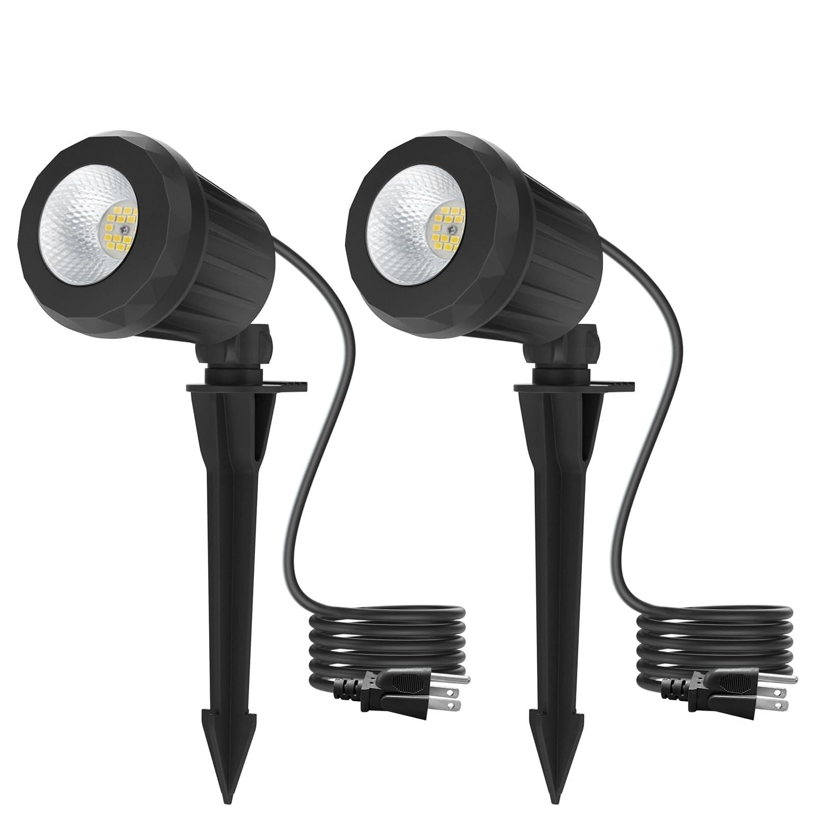Holeva Halloween Spotlight Outdoor LED Lights, 2700K Warm White, IP67 Waterproof, 10W, 2 Pack, Black