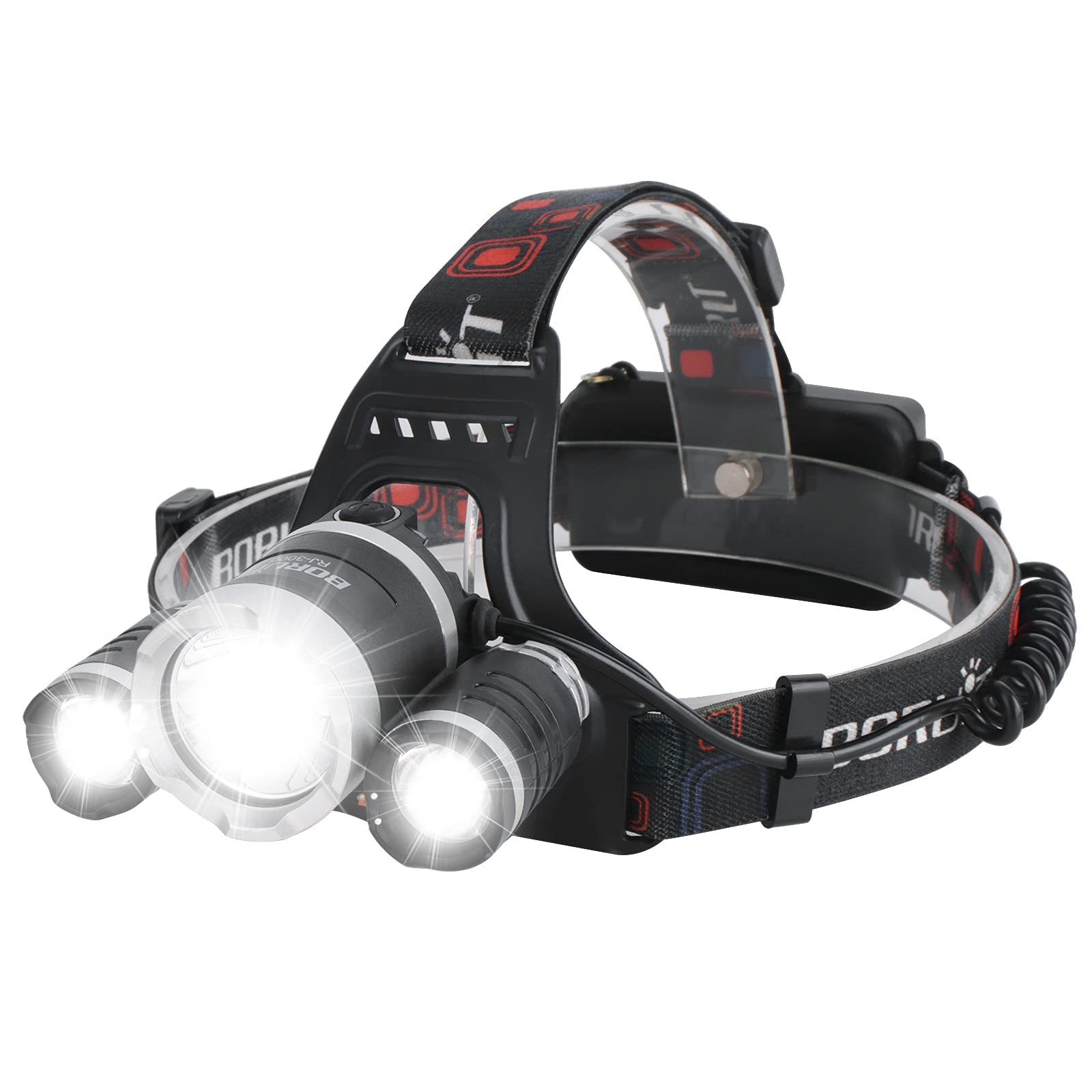 Boruit Hp700 Headlamp Super Bright - Adults Head Lamps Led Rechargeable Usb C, 90 Adjustable, 4 Light Mode Battery Powered Head 