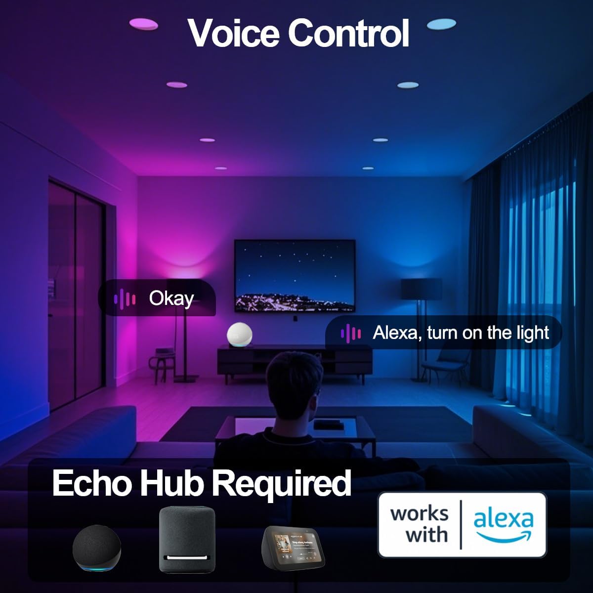 ILC Smart Light Bulb 10W (70 Watt Equivalent) Compatible with Alexa Only, 900 Lumens, Color Changing Warm White 2700K (2 Pack)