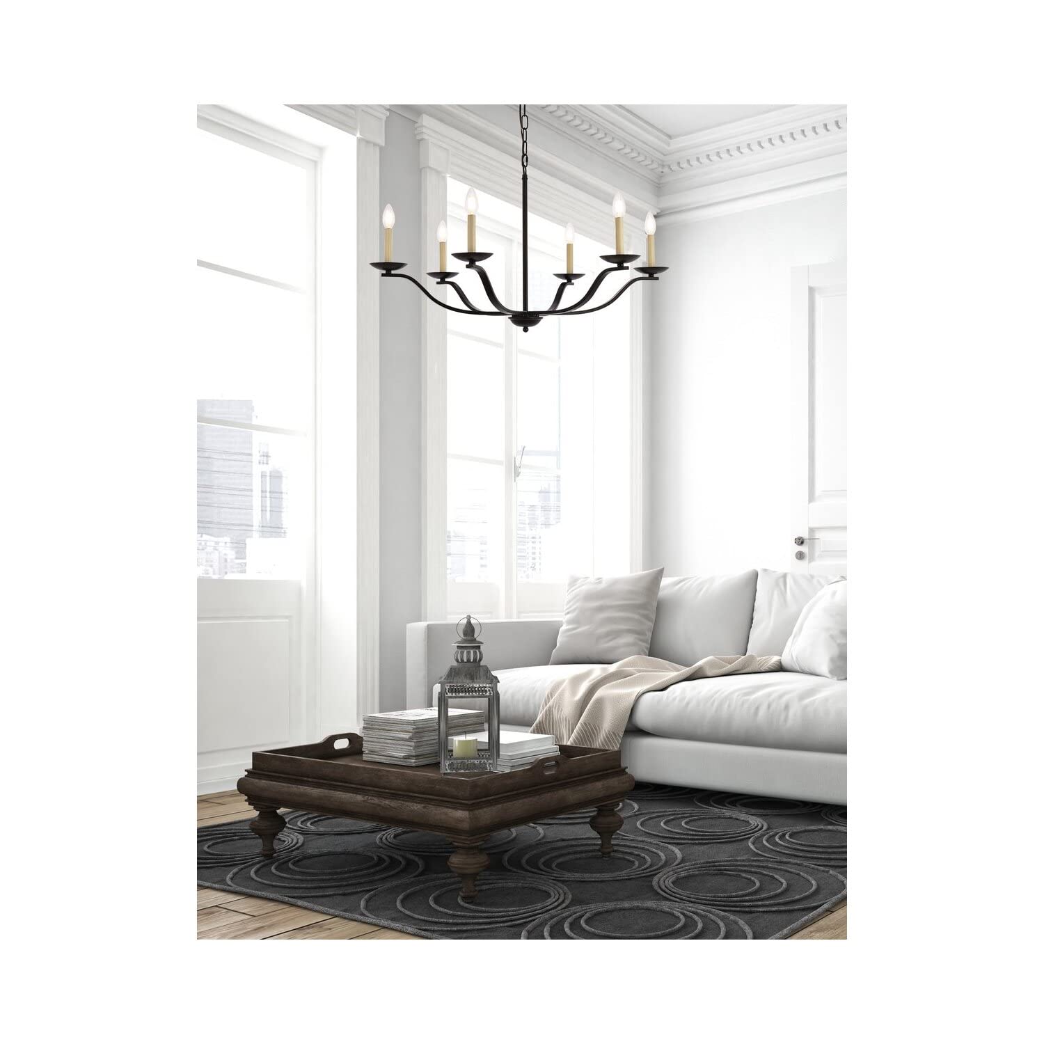 Elegant Lighting Living District Trey 36 inch Pendant in Black