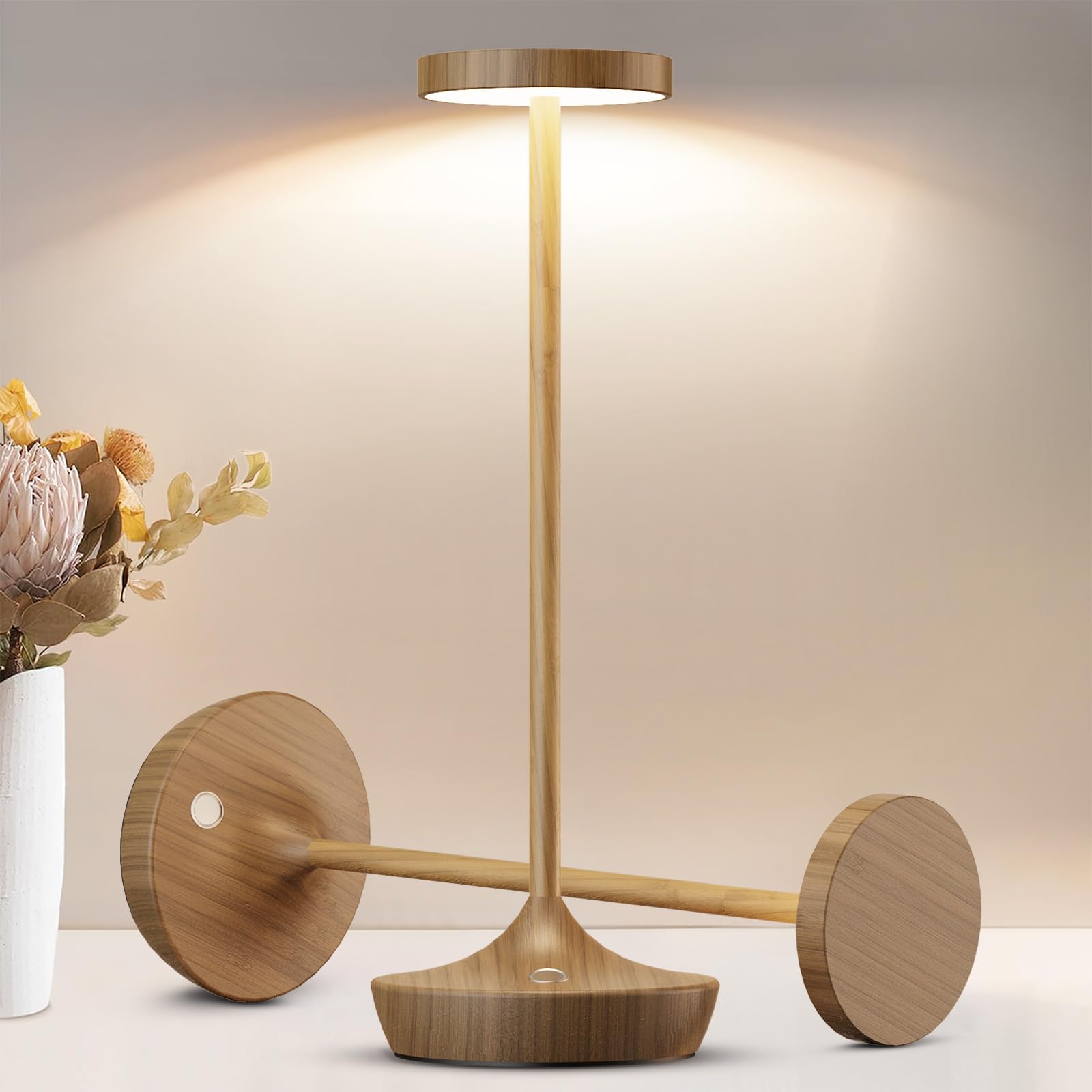 Cordless Table Lamps Rechargeable,Led Portable Wireless Lamp, 6000Mah Battery Operated Touch Control, 3 Color Temperature Steple