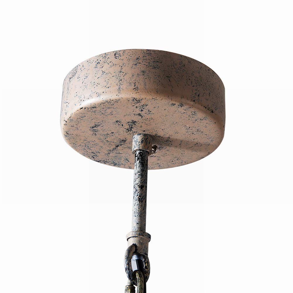 Newrays Wood Bead Chandelier Pendant Gray White Finishing Bohemian Boho Beachy Ceiling Lamp Light Fixtures For Bedroom, Island (