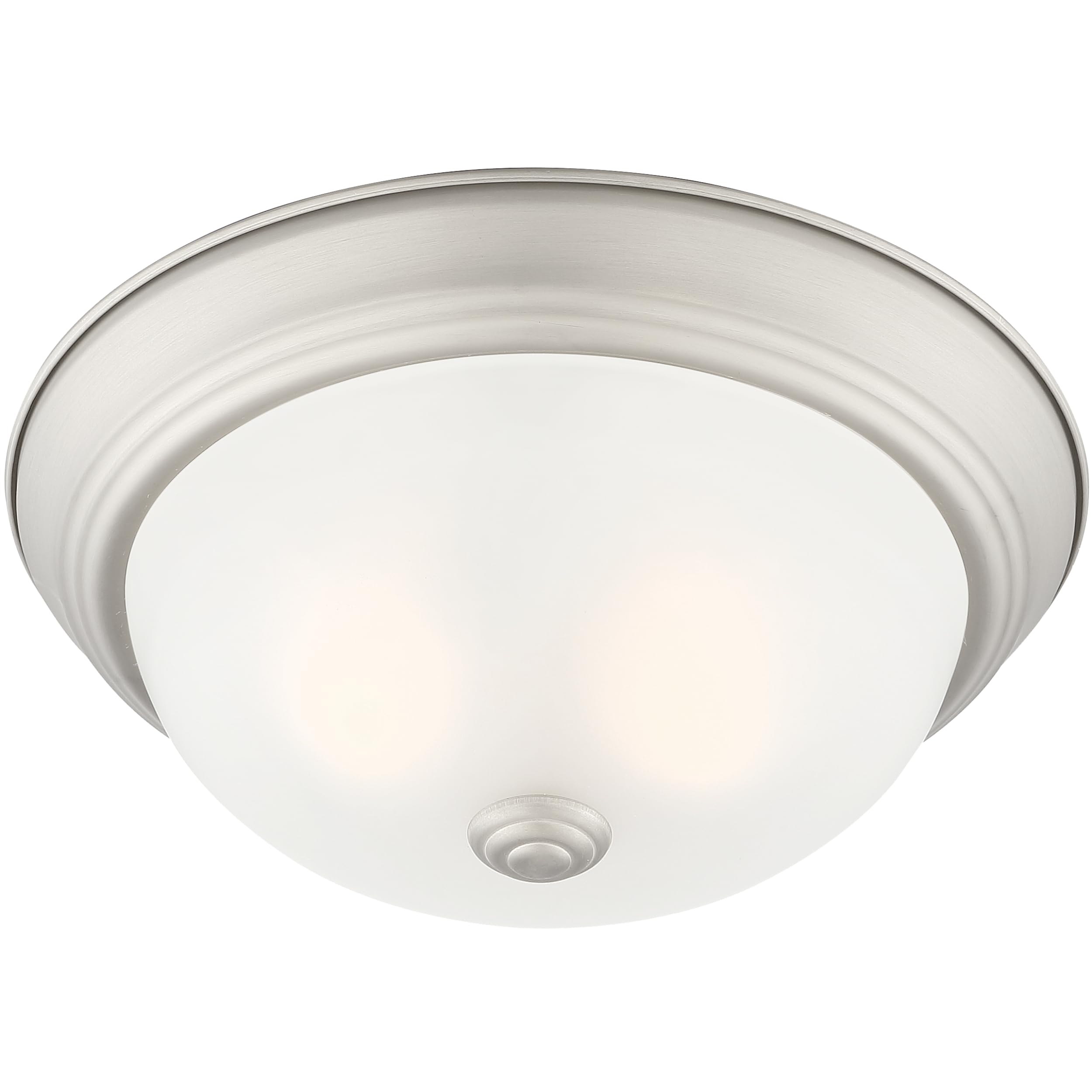 DESIGNERS FOUNTAIN 2-Light Flush Mount Ceiling Light, 11 Inch Lighting Fixture for Kitchen, Bedroom, Bathroom, and Hallway, Pewter with Etched Glass, 1257S-PW-W