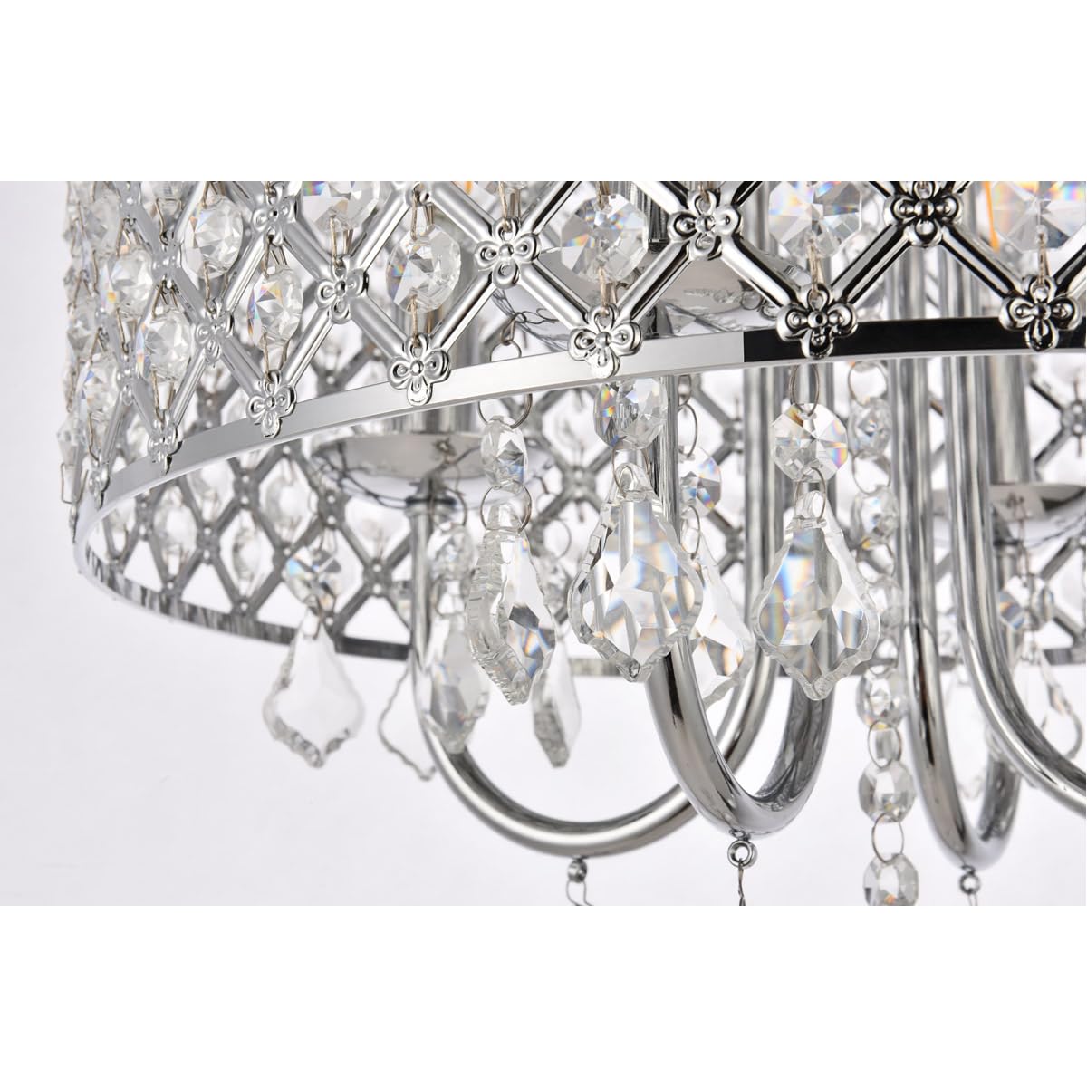 Living District Elise 4-Light Transitional Metal Flush Mount in Chrome Finish