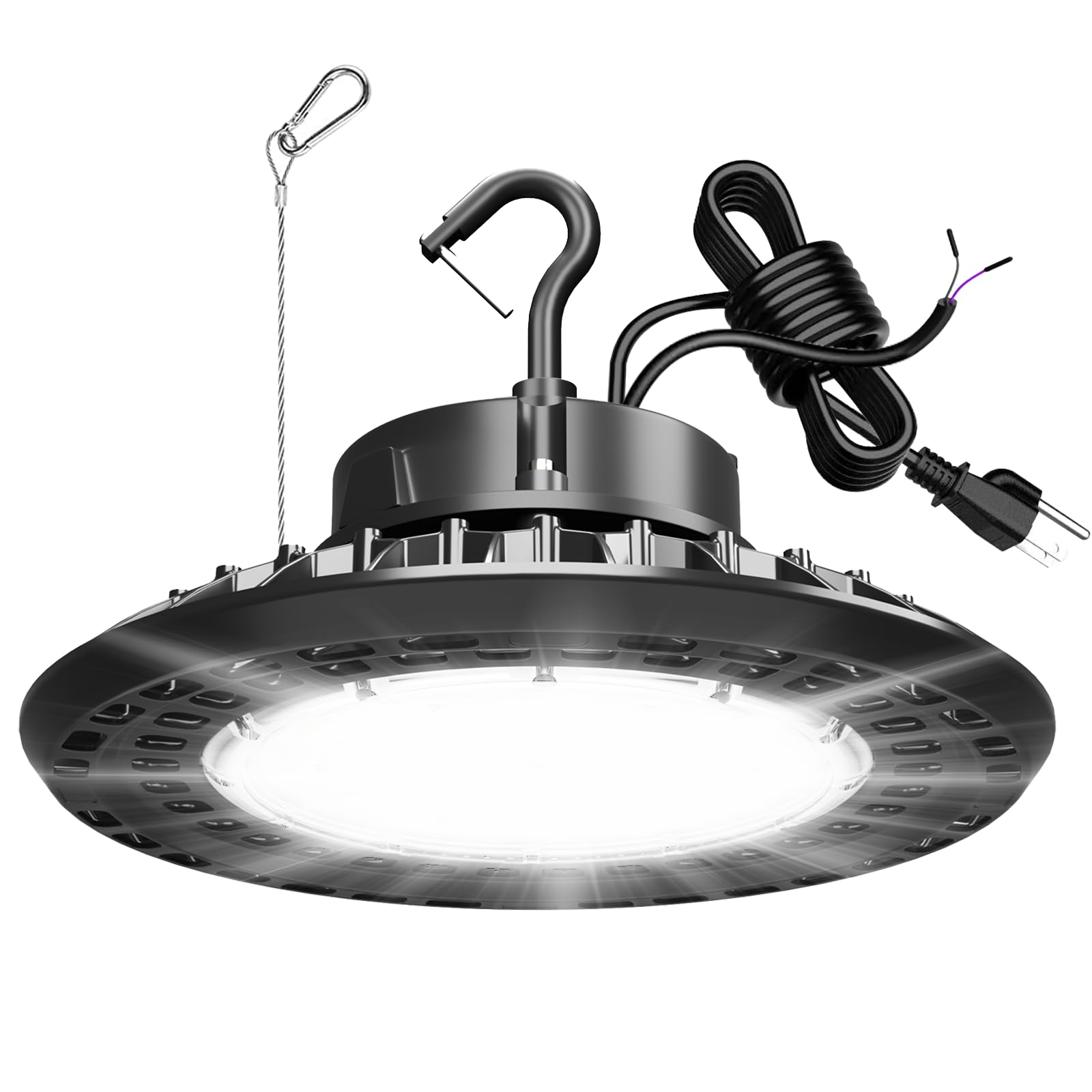 JC-LGL LED UFO High Bay Light 200W, High Bay LED Lights 30,000LM 0-10V Dimmable High Bay LED Shop Lights, 5' Cable with US Plug,