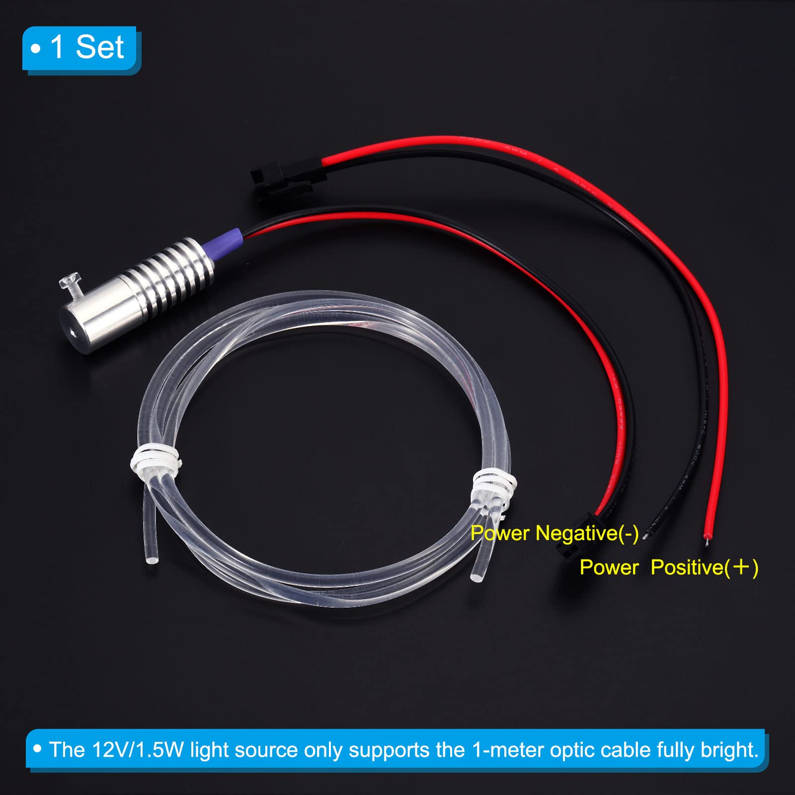 PATIKIL Fiber Optic Cable Kit, 3mm 1m with LED Illuminator, Purple