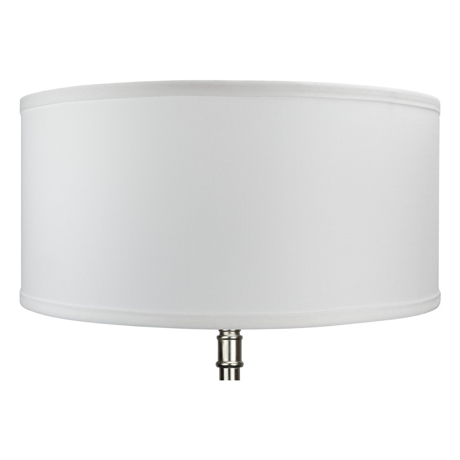 FenchelShades.com Cylinder Drum Lampshade, 17in Top & Bottom Diameter, 8in Height, Fabric, White, Model 17-17-8-W-L-WHI