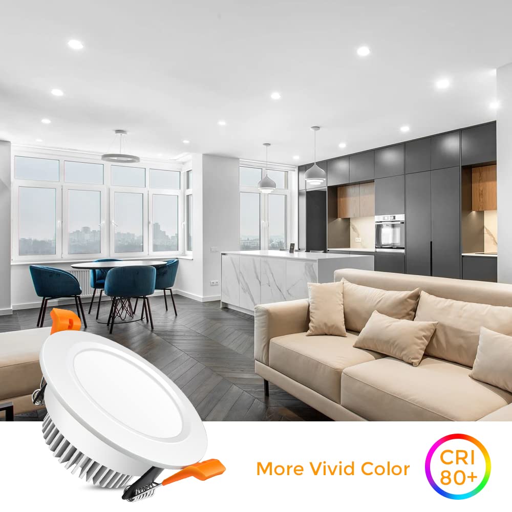 LEDLightsWorld 3 Inch Dimmable LED Recessed Downlight, 5W (40W Equivalent), Daylight White 6500K, 8 Pack