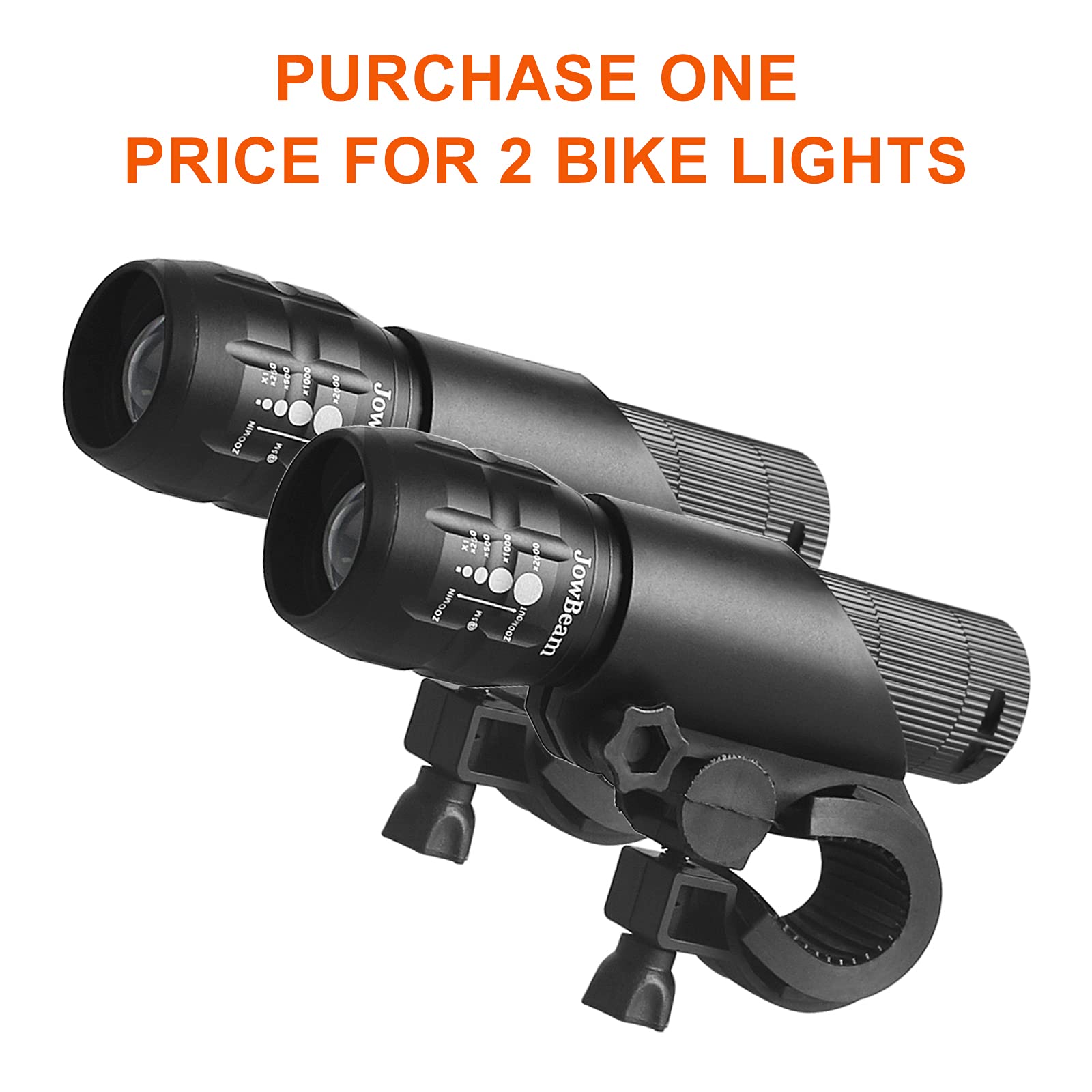 2 Packs Bike Light Set Super Bright Focus Adjustable Front Headlight And Rear Led Mountain Bicycle Light, Mount Included Jb866