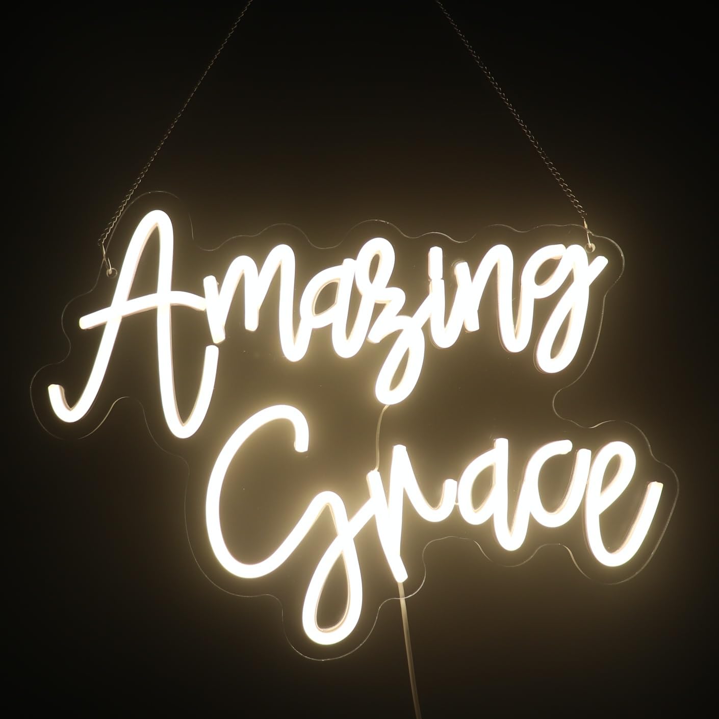Amazing Grace  Decorative Neon Sign Desk Decor Gift For Wife Husband  Christian Wedding Gifts  Christian Desk Sign For Home Office Wall Decor (Warm White)