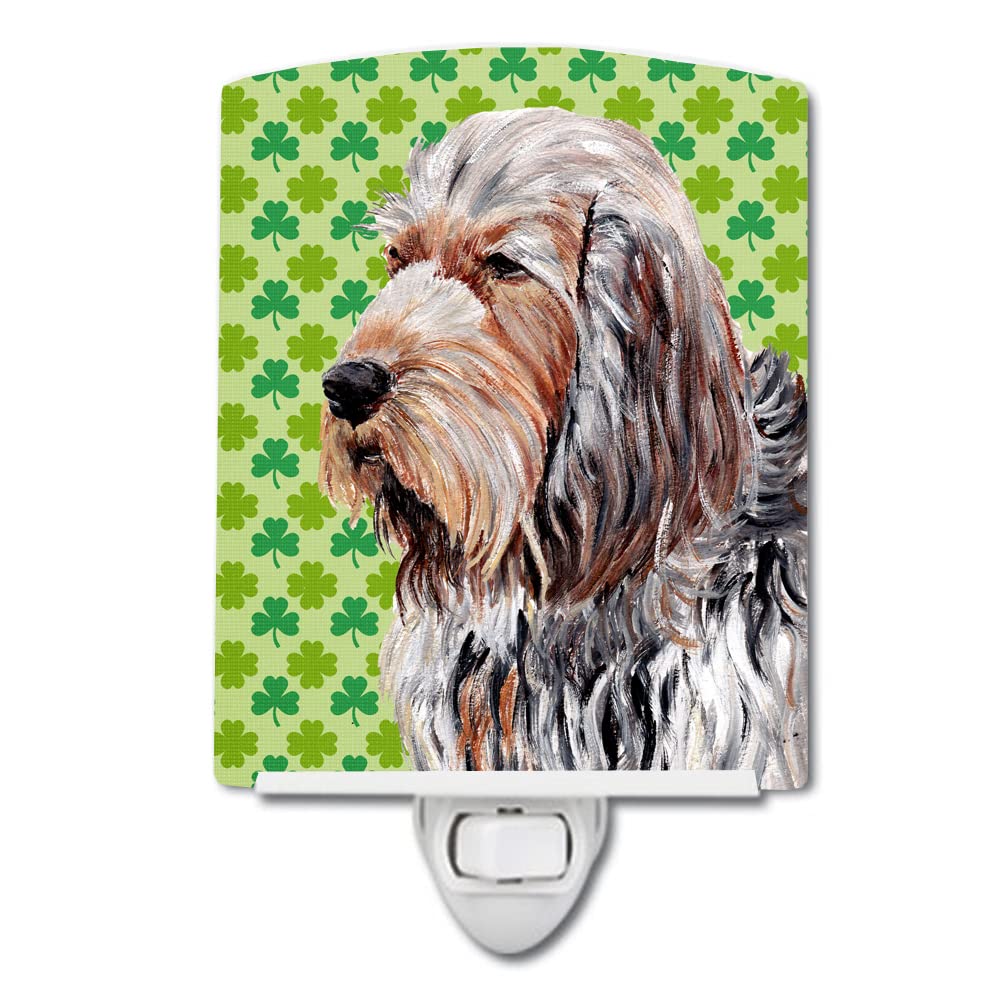Carolines Treasures Ceramic Night Light, Otterhound Lucky Shamrock, UL-Certified, 6x4x3in, Multicolor, Model SC9732CNL