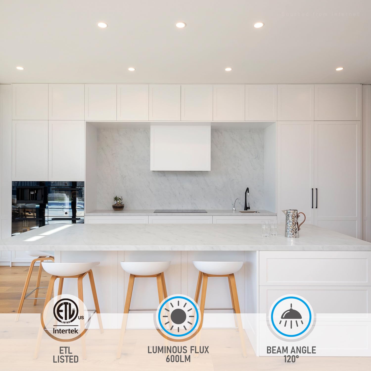 Torchstar 12-Pack 4 Inch 5Cct Ultra-Thin Led Recessed Lighting, Cri 90, 2700K3000K3500K4000K5000K Selectable, 9W Dimmable Slim L