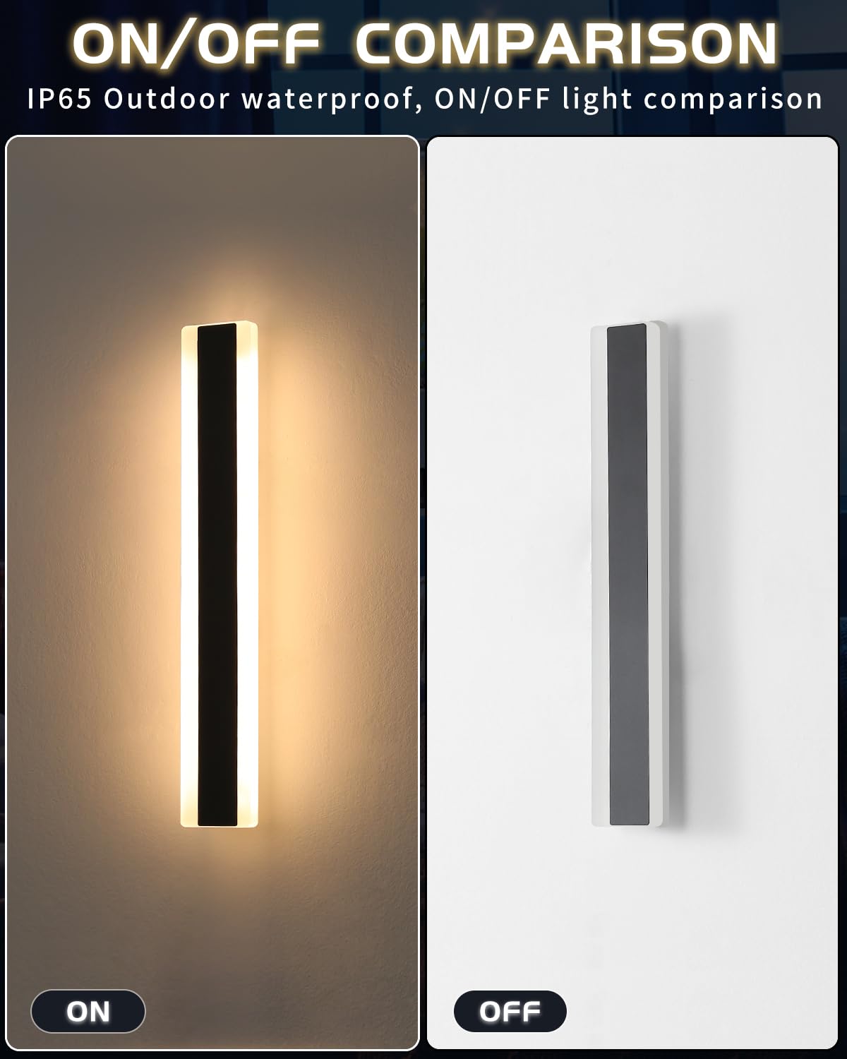 Mikeru 2Pack 31.4Inch Outdoor Wall Light Fixtures  10%-100% Dimmable Outdoor Wall Lights Exterior Front Porch Light 3000-6000K Wall Mounted Led Lighting For Basement  Shop Garage Lighting