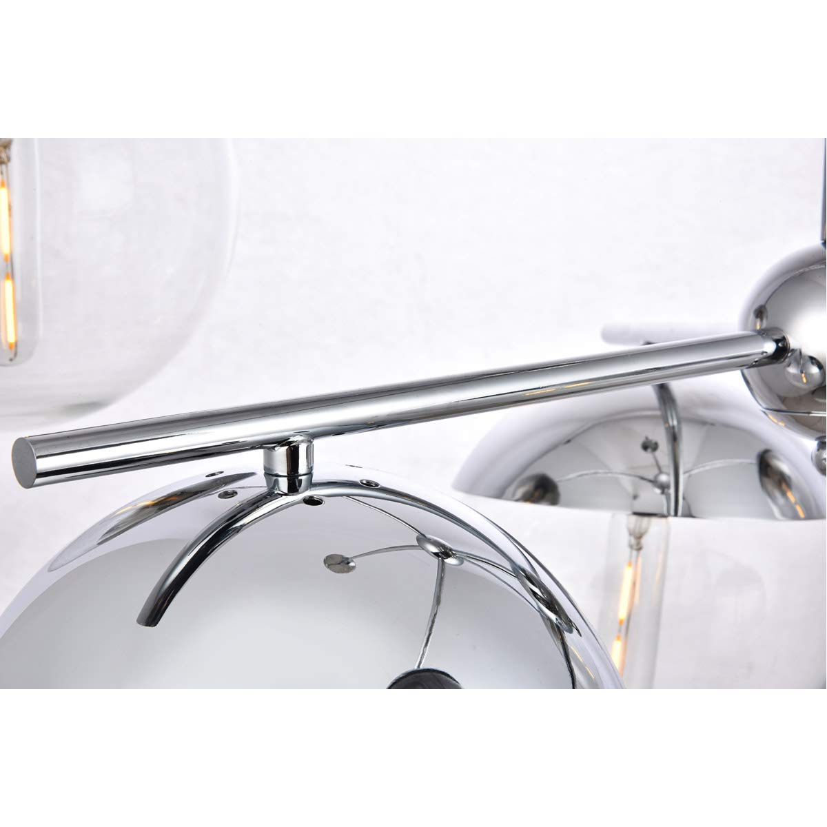 Living District Chrome Pendant Light - 6 Lights With Clear Glass Shade