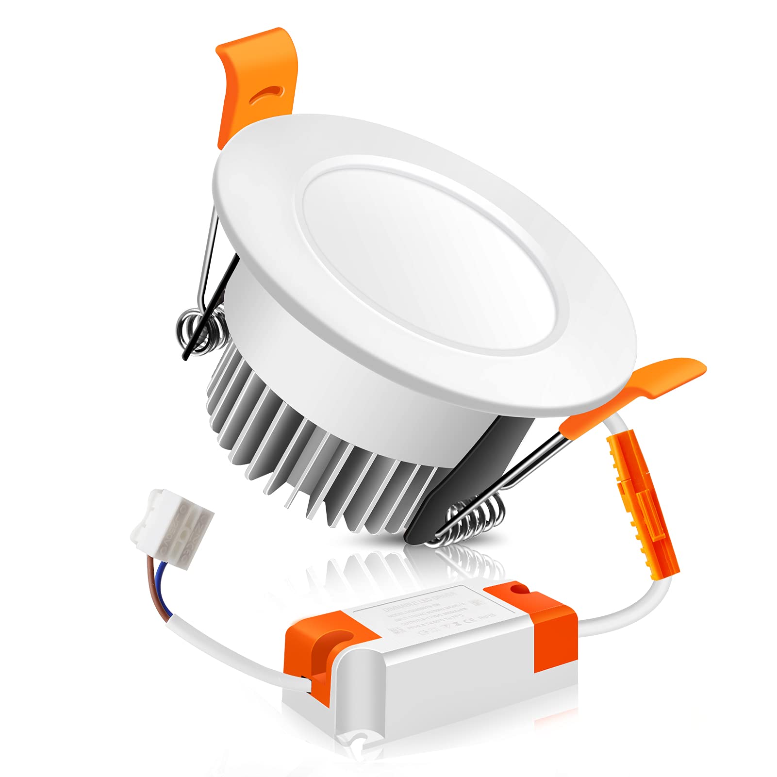 2 Inch LED Recessed Lighting Dimmable Downlight, 3W(35W Halogen Equivalent), 3000K Warm White, CRI80, LED Ceiling Light with LED