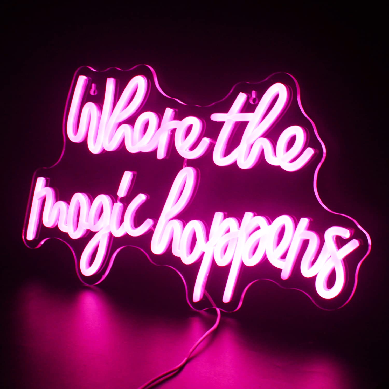 FAXFSIGN Neon Sign - Pink LED Light for Wall Decor, 43 x 25 cm, USB Powered, Indoor Use, Perfect for Bedroom, Salon, Wedding, and Parties