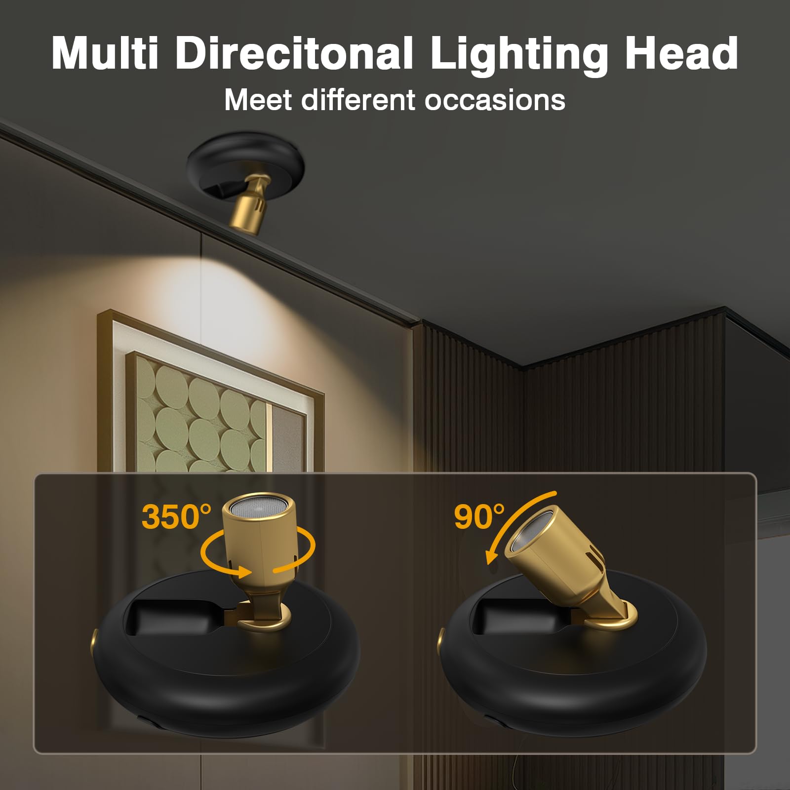 Wireless Spotlight Indoor,Battery Operated Wall Accent Lighting,Led Puck Lights With Remote,Plants Light/Uplighting,Stick On Dis