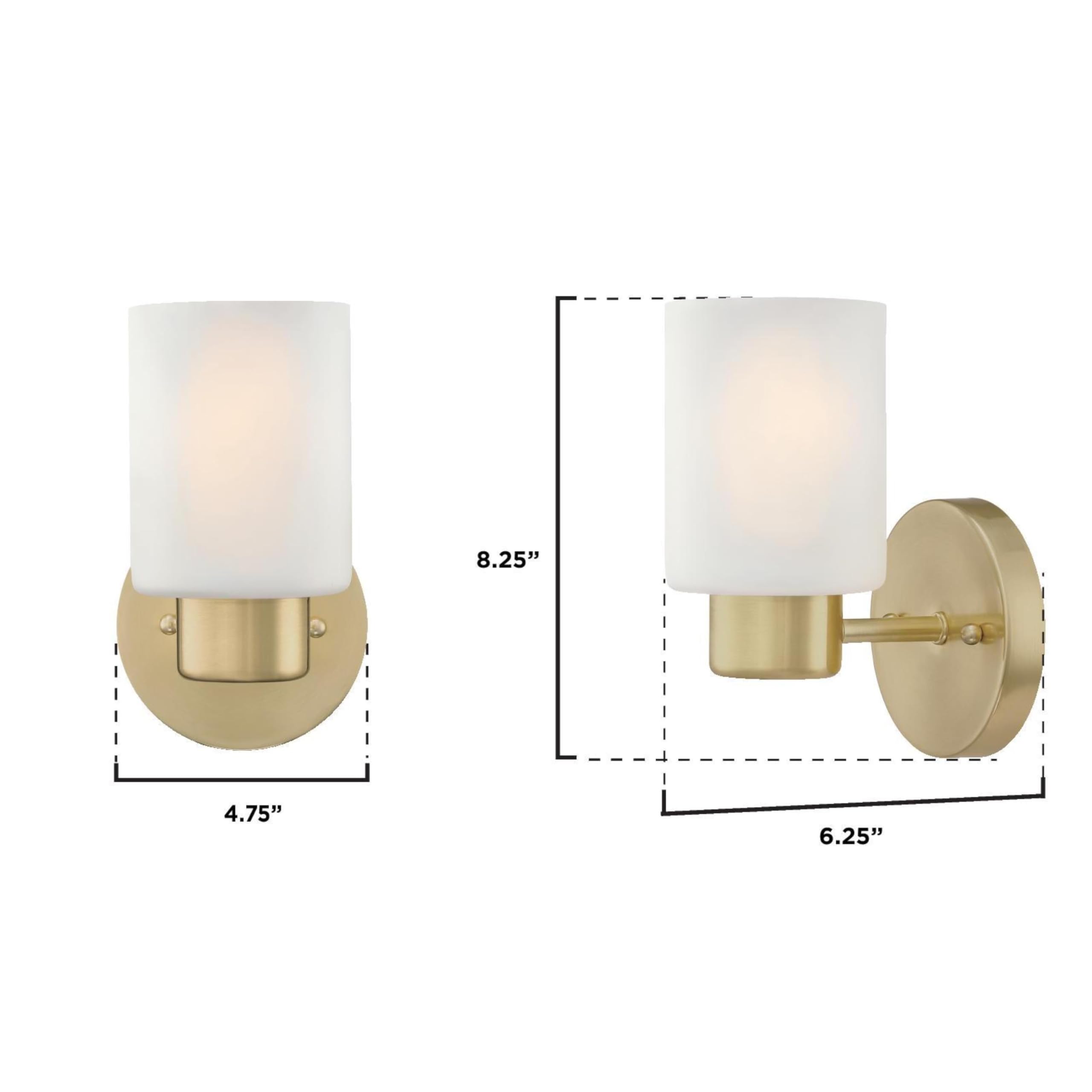 Westinghouse One-Light Wall Fixture, Brushed Nickel Finish, Frosted Seeded Glass, Model 6227800, 1-Light, White