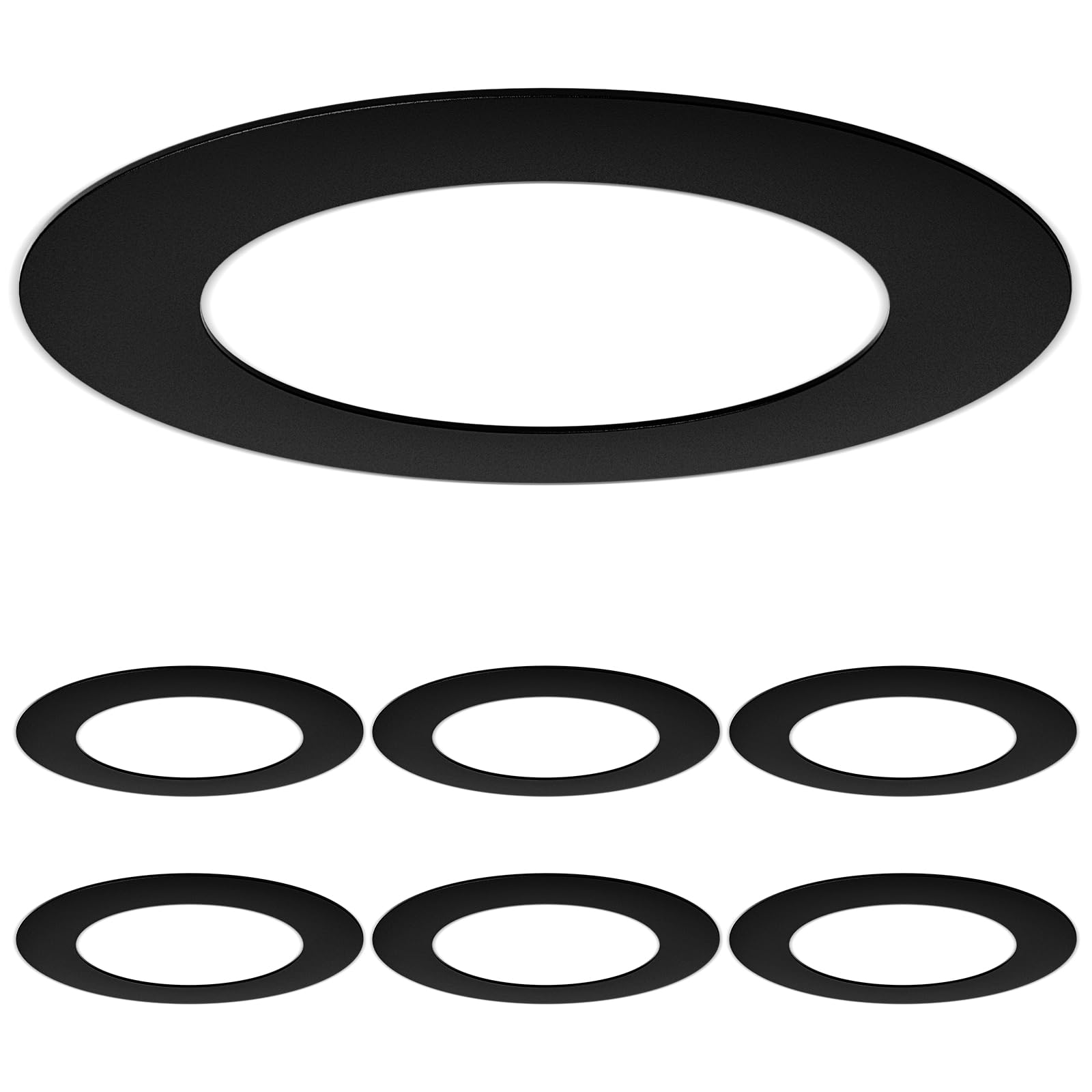 Amico 6 Pack Goof Rings for 6 Inch Recessed Lights, Can Light Trim Ring Cover, Outer Diameter 8.6-inch, Inner Diameter 6.2-inch,