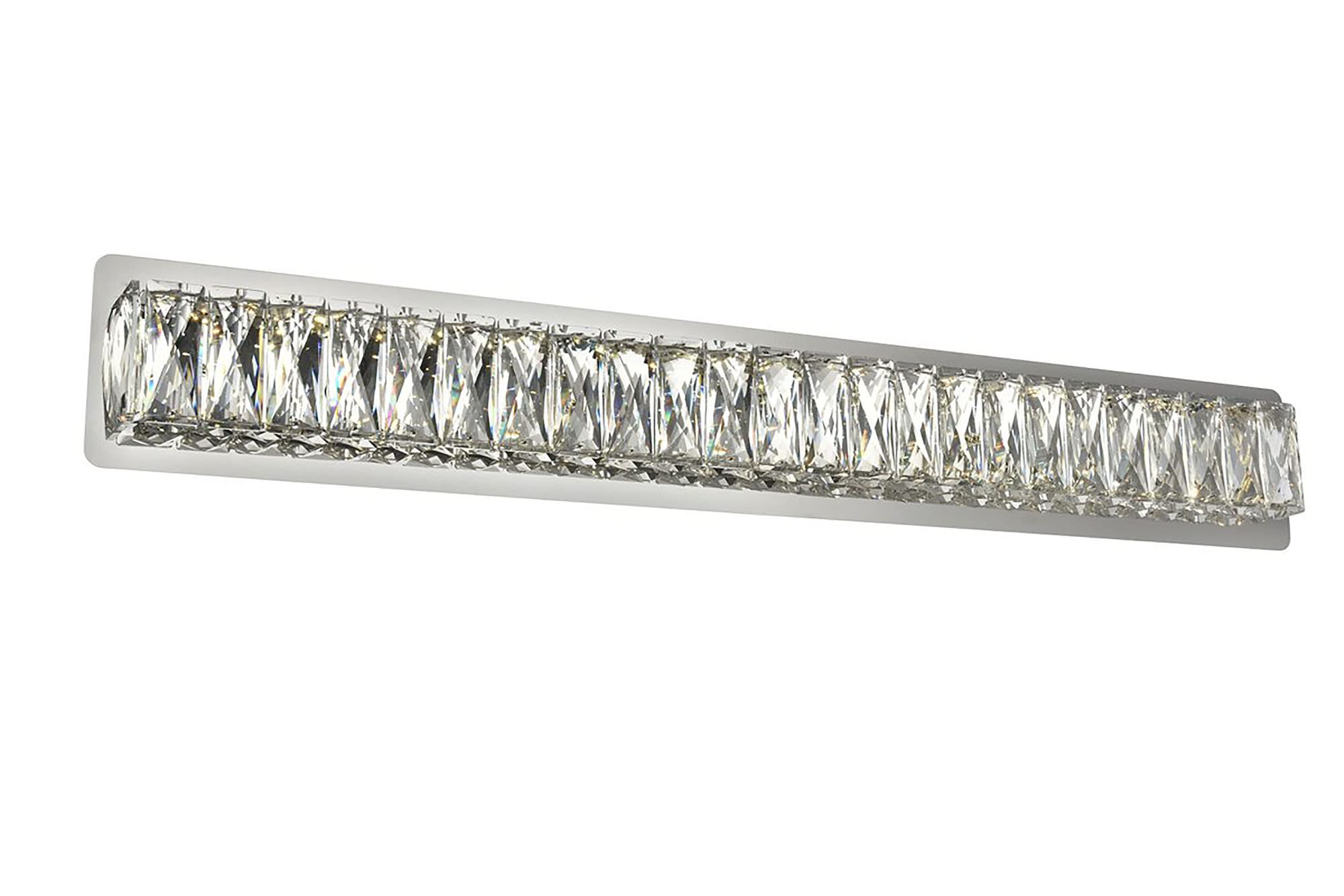 Elegant Decor Indoor Modern Monroe Integrated LED chip Light Chrome Wall Sconce Clear Royal Cut Crystal - 32x4.5