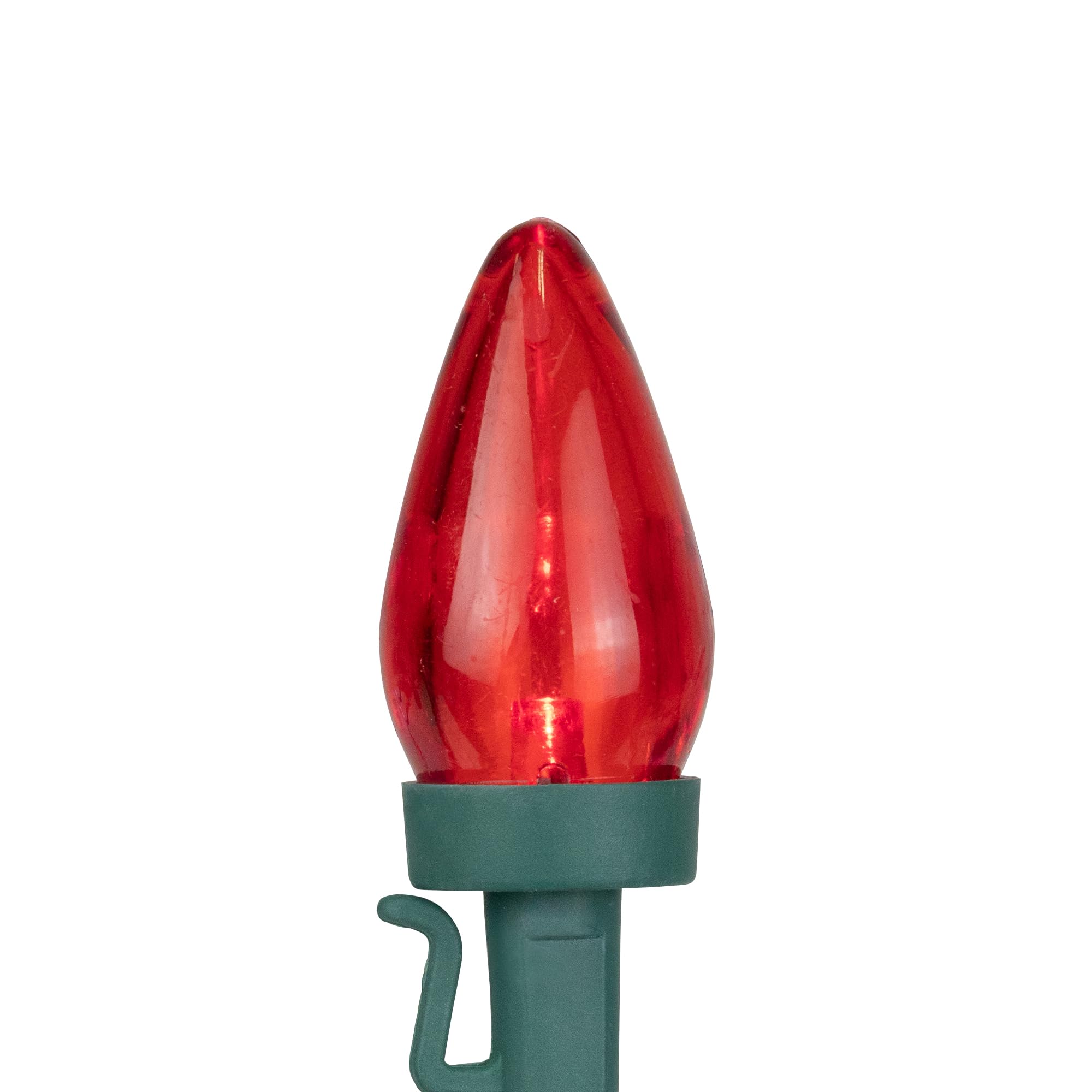 Northlight 25ct LED C7 Christmas Lights, 16ft Green Wire, Red and Pure White, Plastic