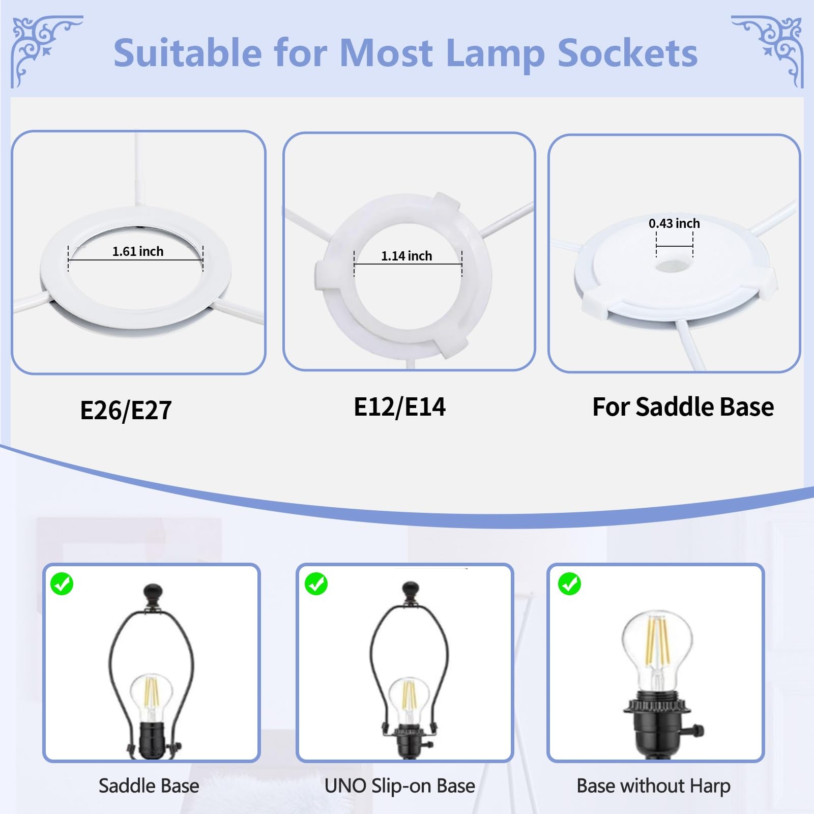 Haultop Lamp Shades For Table Lamps, 13X13X10In Fabric Blue Lamps Shades With Waves And Oceans, 1 Pack Lamps Shades, Drum Lamp S