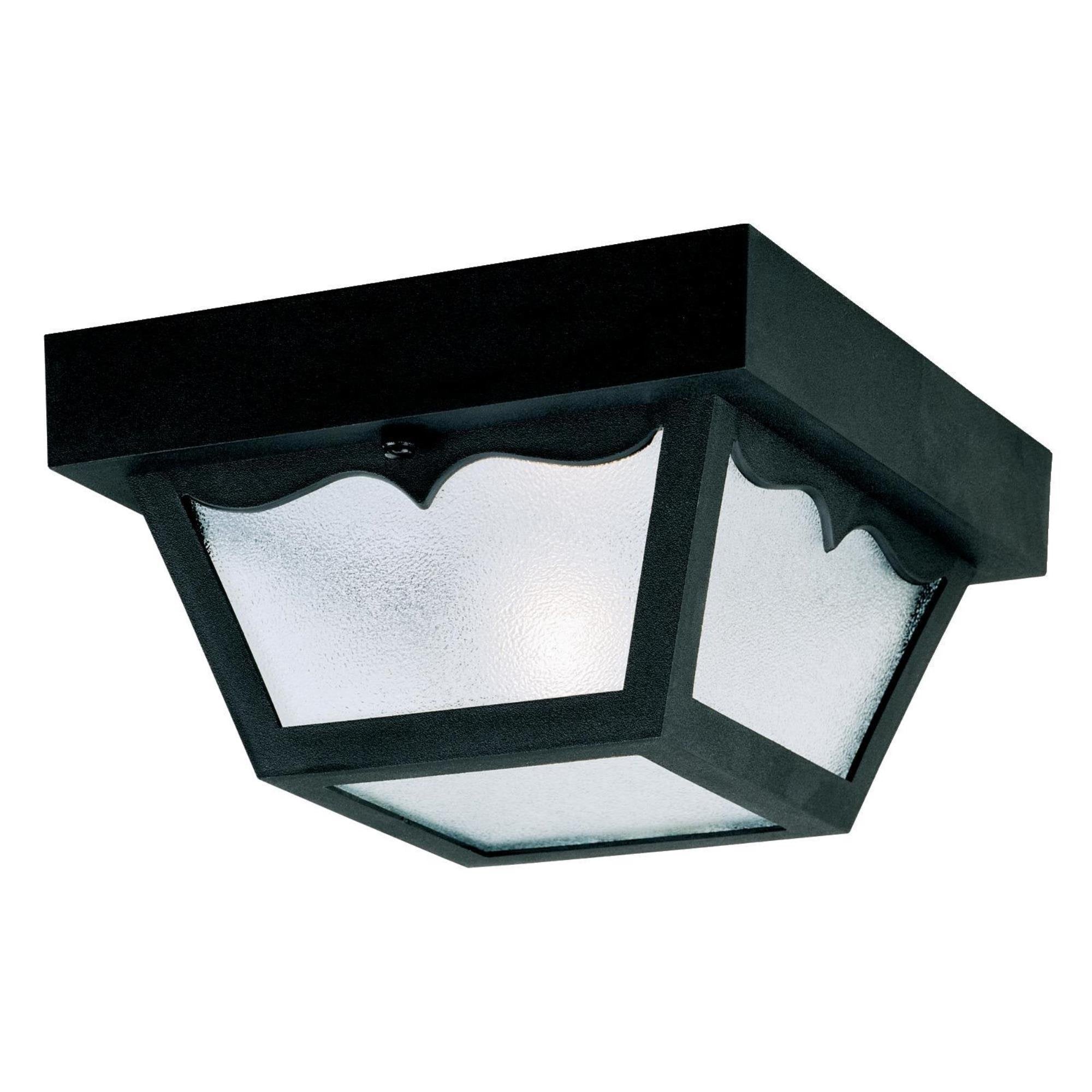 Westinghouse Outdoor Flush-Mount Light Fixture, Black, Frosted Glass, Model 66822