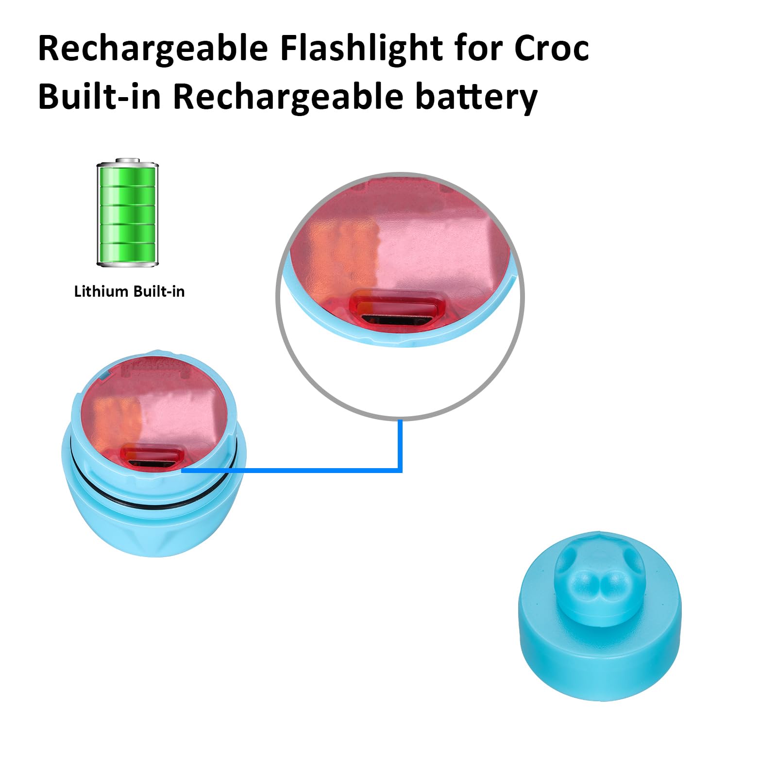 RAHAN Clip on Clog Headlights, 2 PCS LED Lights, IP65 Waterproof, Hands-Free Night Light, Blue, Model: Headlights-Blue