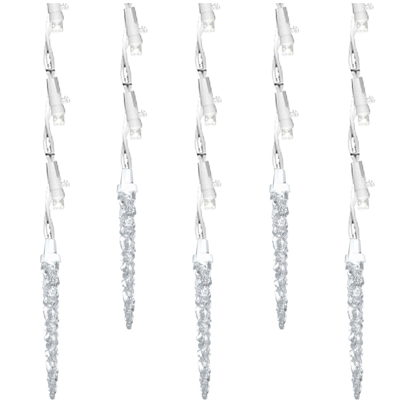 Brite Star Micro Mini LED Icicle Lights, 60 Lt, Pure White, Model 39-753-00, Plastic