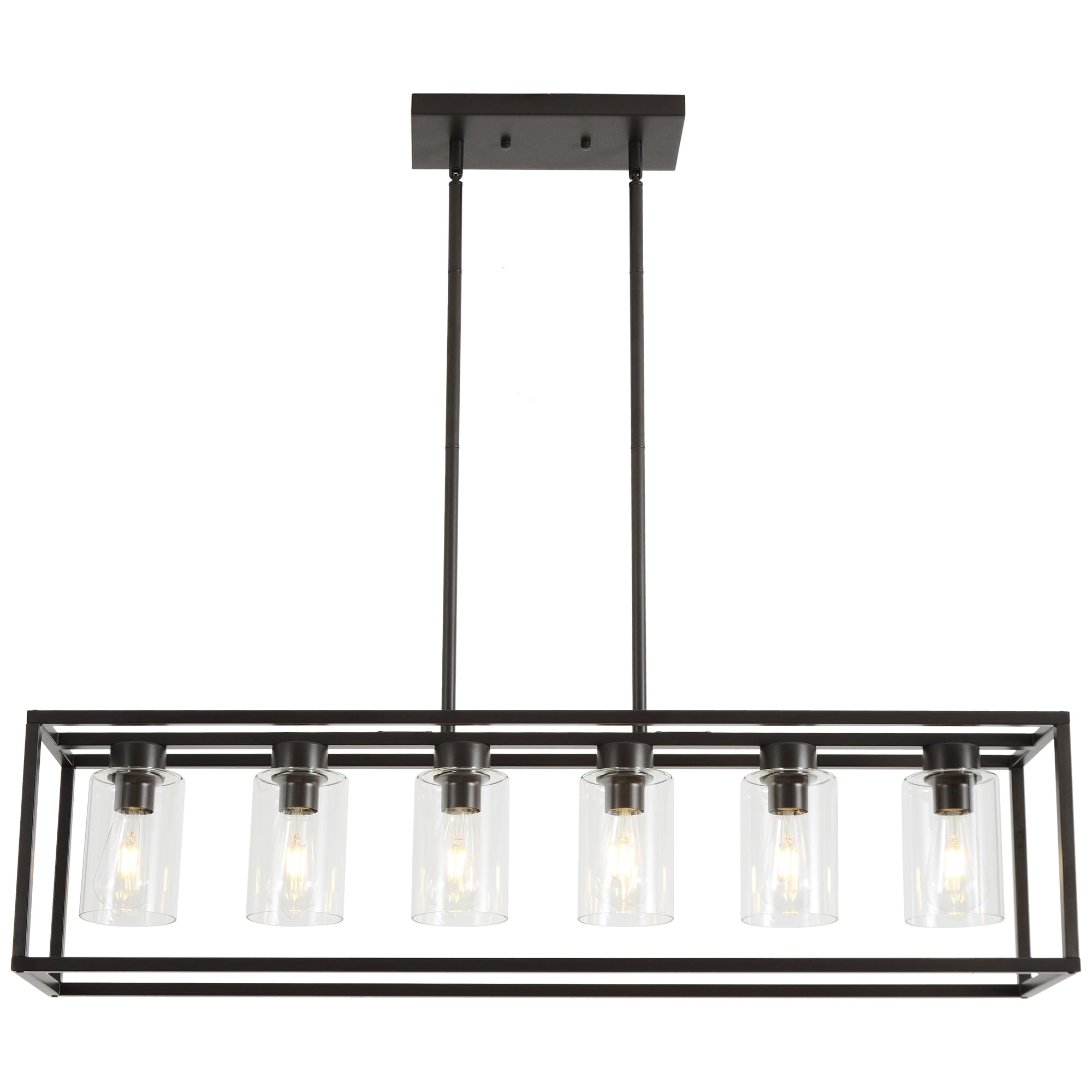 XILICON Dining Rooms Oil Rubbed Bronze Chandeliers,Kitchen Island Farmhouse Lighting Fixture Industrial Rustic Ceiling Hanging 6