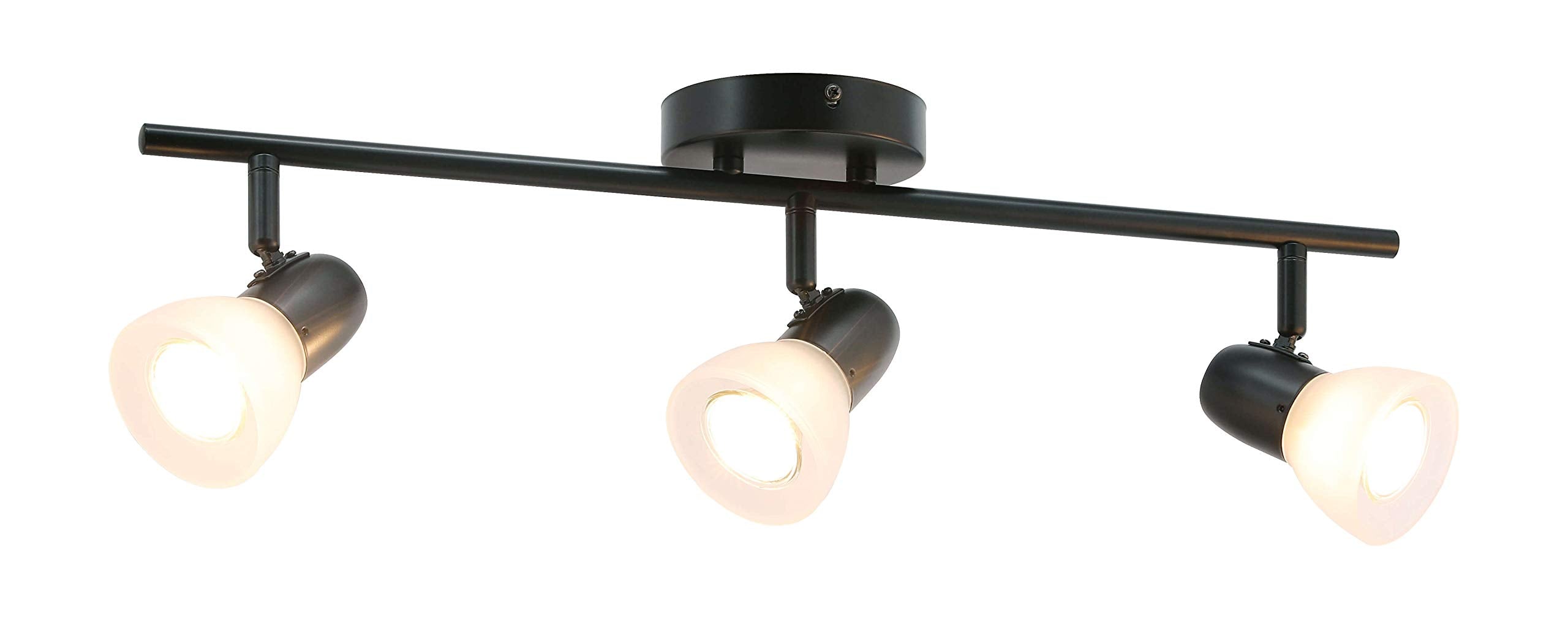 XiNBEi Lighting Track Light, 4 Light Track Bar Lighting with Glass, Modern Black Kitchen Ceiling Light XB-TR1237-4-MB