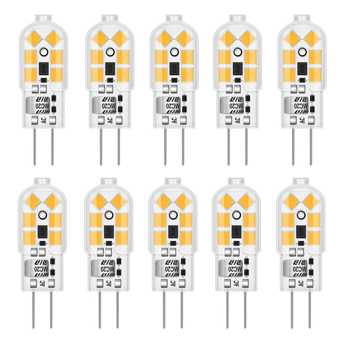 G4 Led Bulb Cool White, 1.2 W 12 V G4 Led Light Bulbs, Replacement For 10 W Halogen Bulbs, 120 Lm 6000 K 360 12 V Ac/Dc Led Ligh
