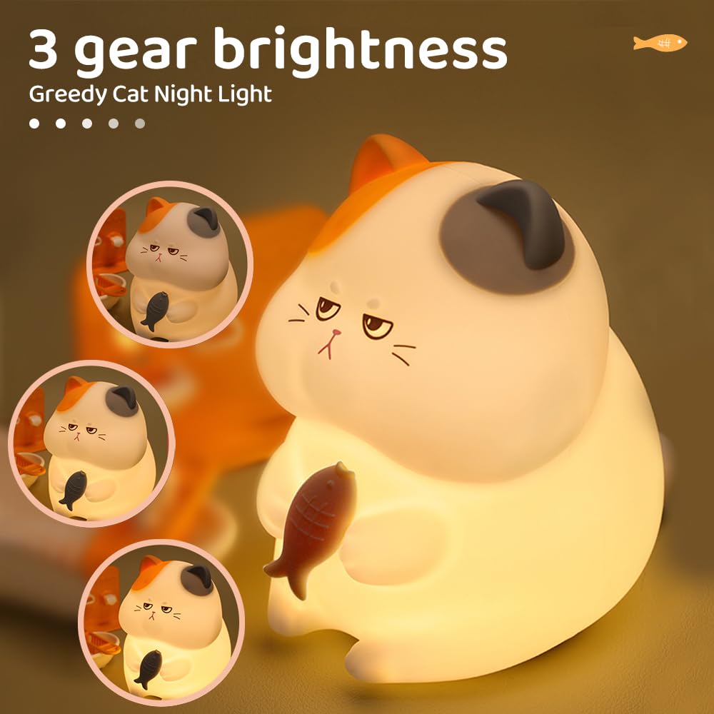 S Nmt Cute Cat Silicone Night Light 7 Colors Changeable 3 Brightness Rechargeable Timing Sleeping Lamp Kawaii Cordless Night Lig